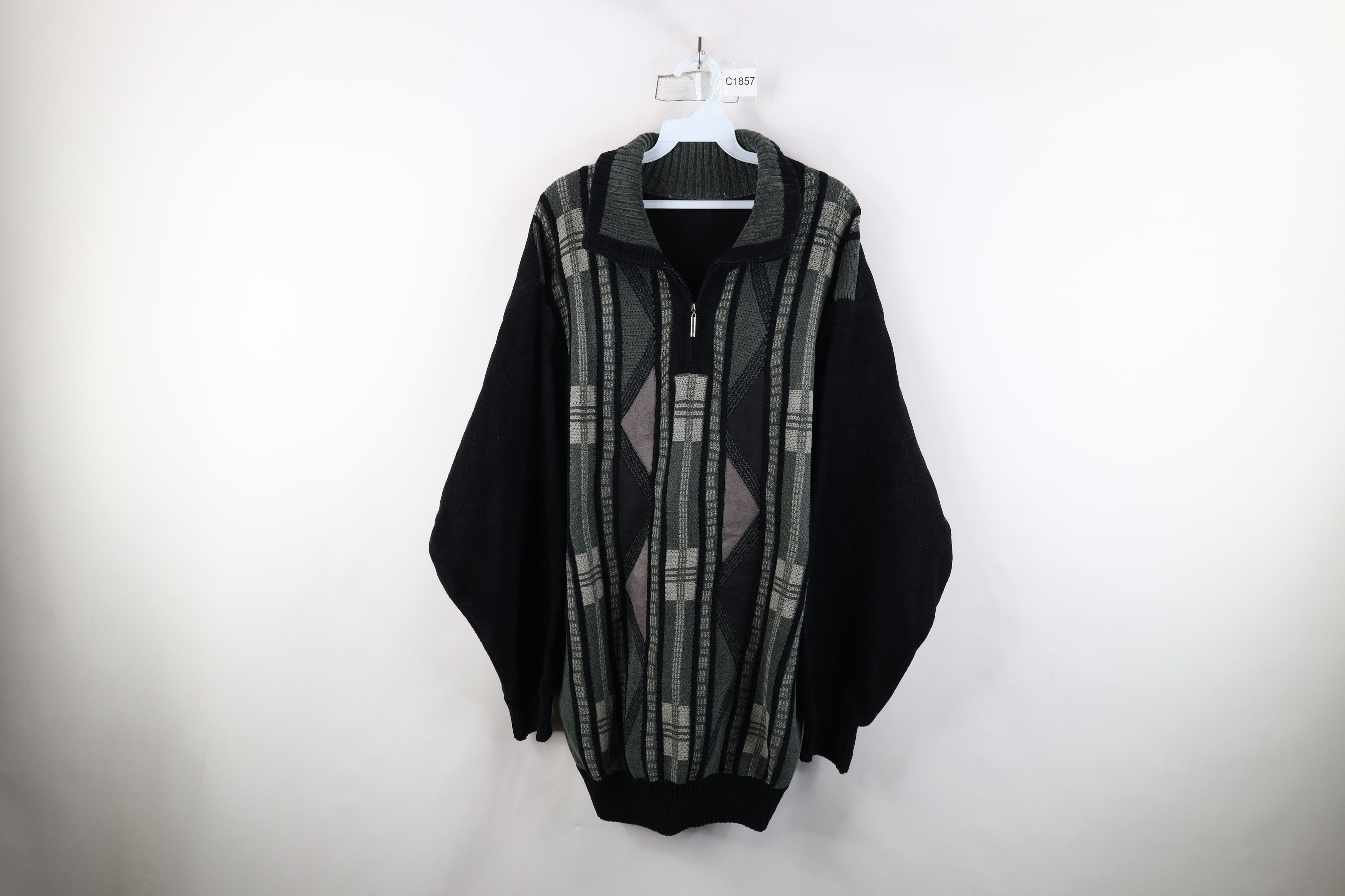 Vintage Vintage 90s Coogi Style Textured Fleece Half Zip Sweater Size US XXL / EU 58 / 5 - 1 Thumbnail