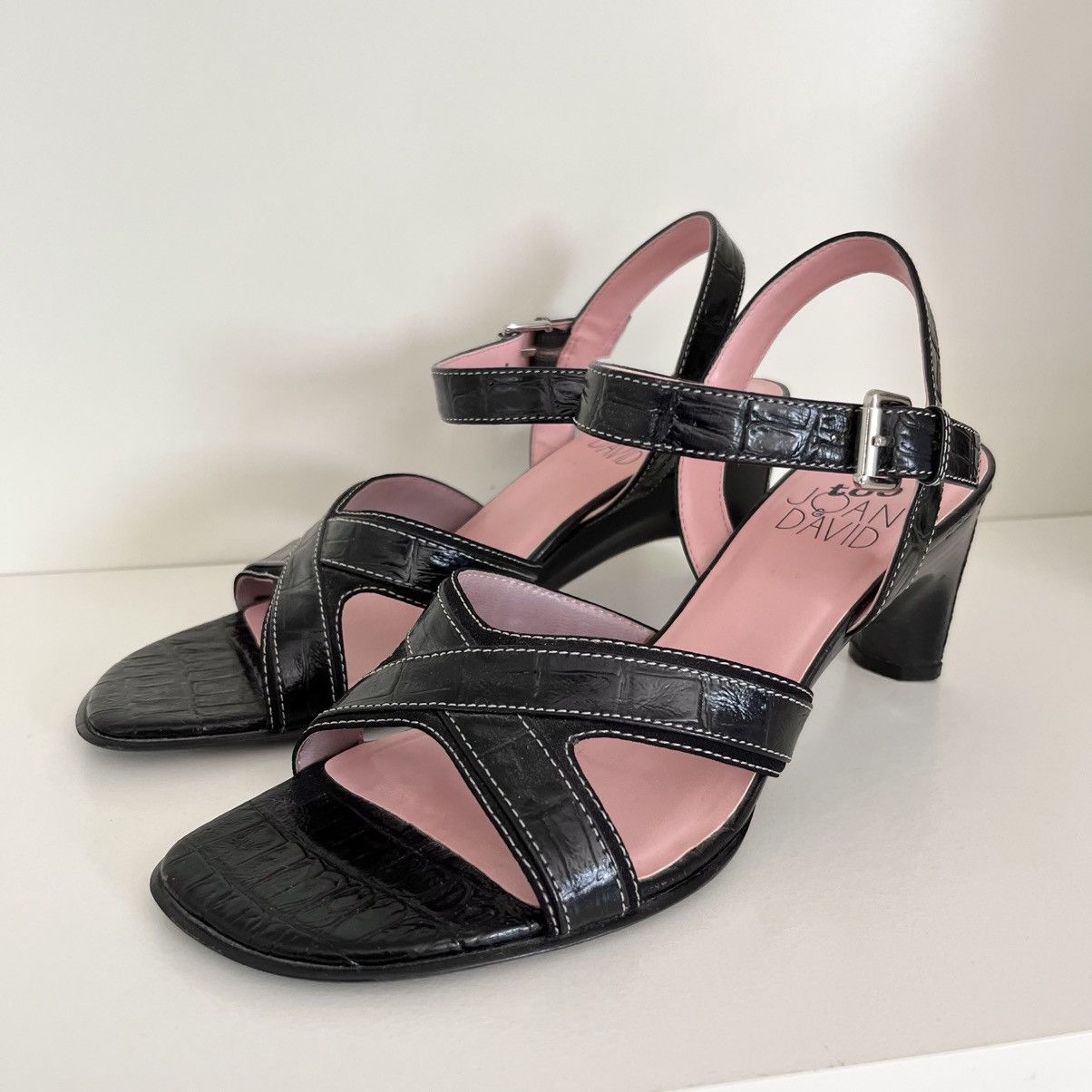 Other Y2k too Joan & David leather stitched heeled sandals Size US 6 / IT 36 - 21 Thumbnail