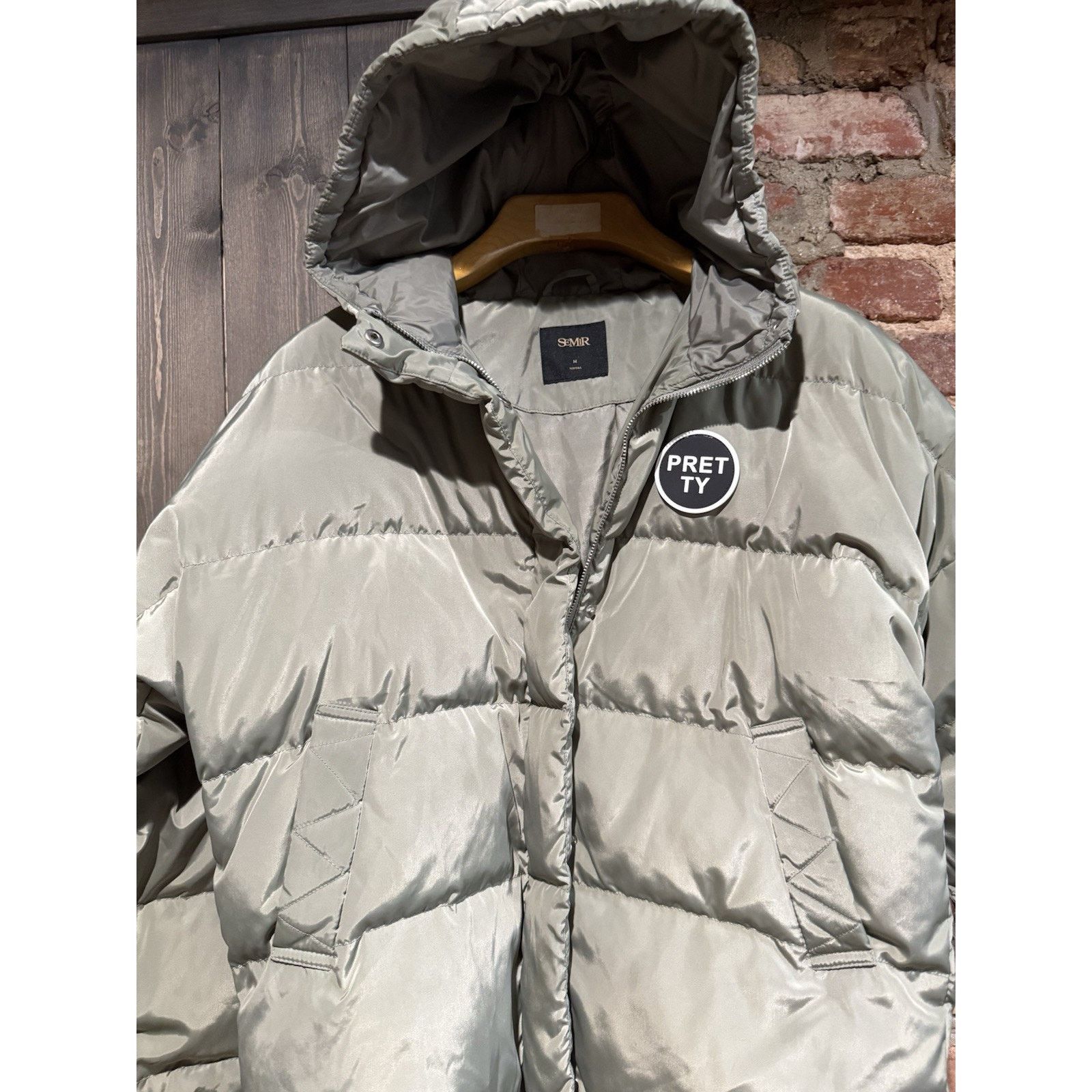 & Other Stories Semir Women’s Puffer Jacket Sz M Gray “Pretty” Logo Size M / US 6-8 / IT 42-44 - 1 Thumbnail