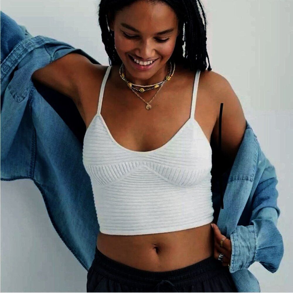 Other New Aerie Ribbed Take Charge Corset Sweater Tank Grey Top S Size XL / US 12-14 / IT 48-50 - 1 Thumbnail