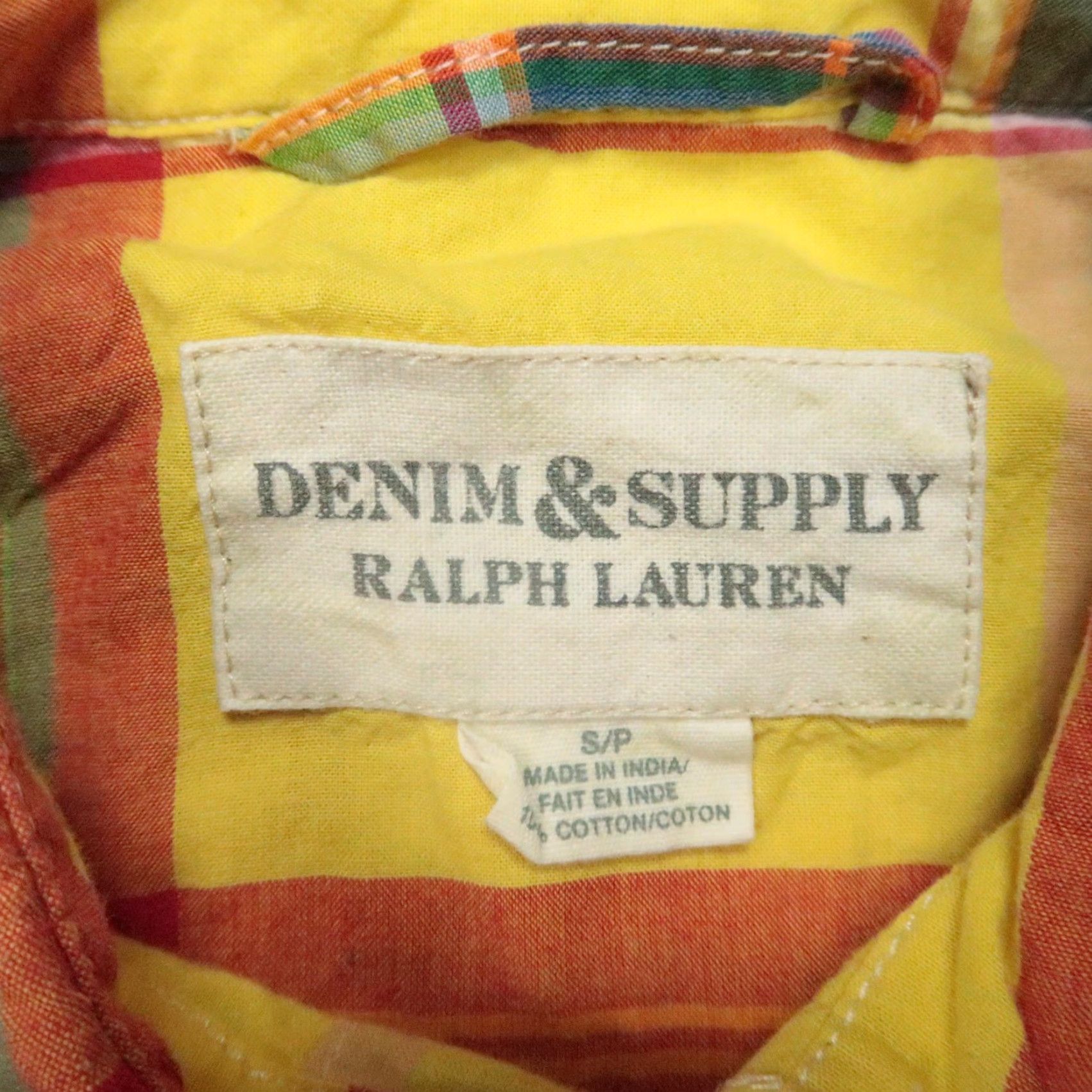 Ralph Lauren VINTAGE Ralph Lauren Denim & Supply Shirt Men Small Yellow Plaid Short Sleeve Cotton Casual 90s Size US S / EU 44-46 / 1 - 3 Thumbnail