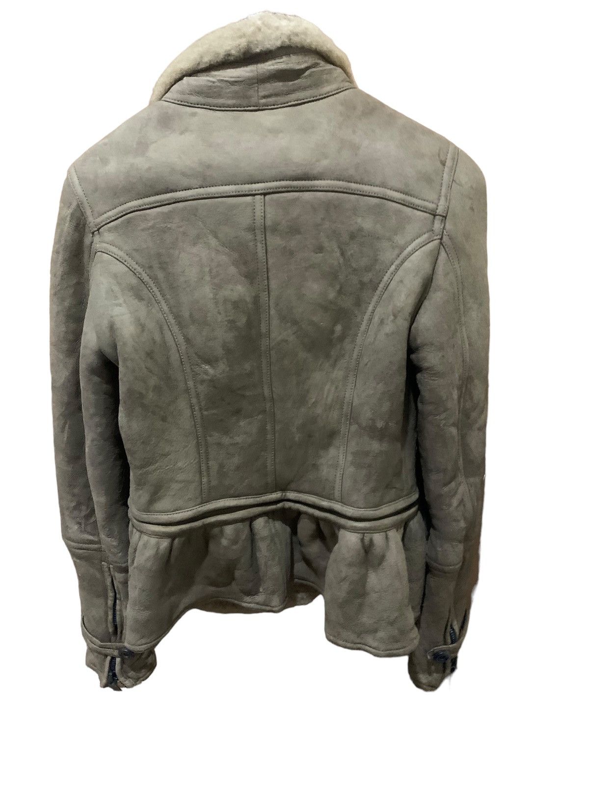 Burberry × Burberry Prorsum Burberry Prorsum Shearling & Suede Peplum Jacket Size S / US 4 / IT 40 - 2 Thumbnail