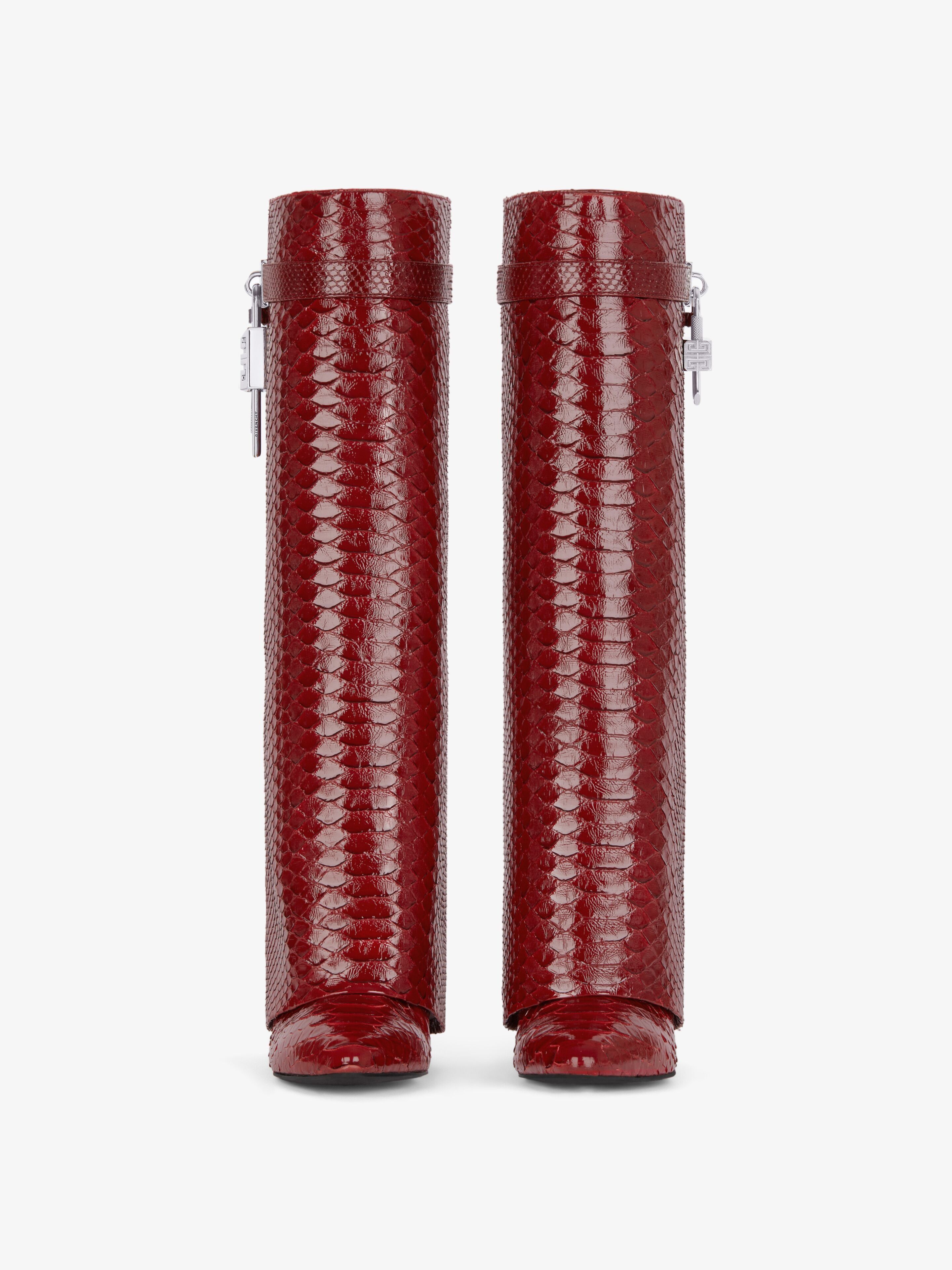 Givenchy o1srvl11e0925 Shark Locks Boots in Python in Red Size US 6 / IT 36 - 3 Thumbnail