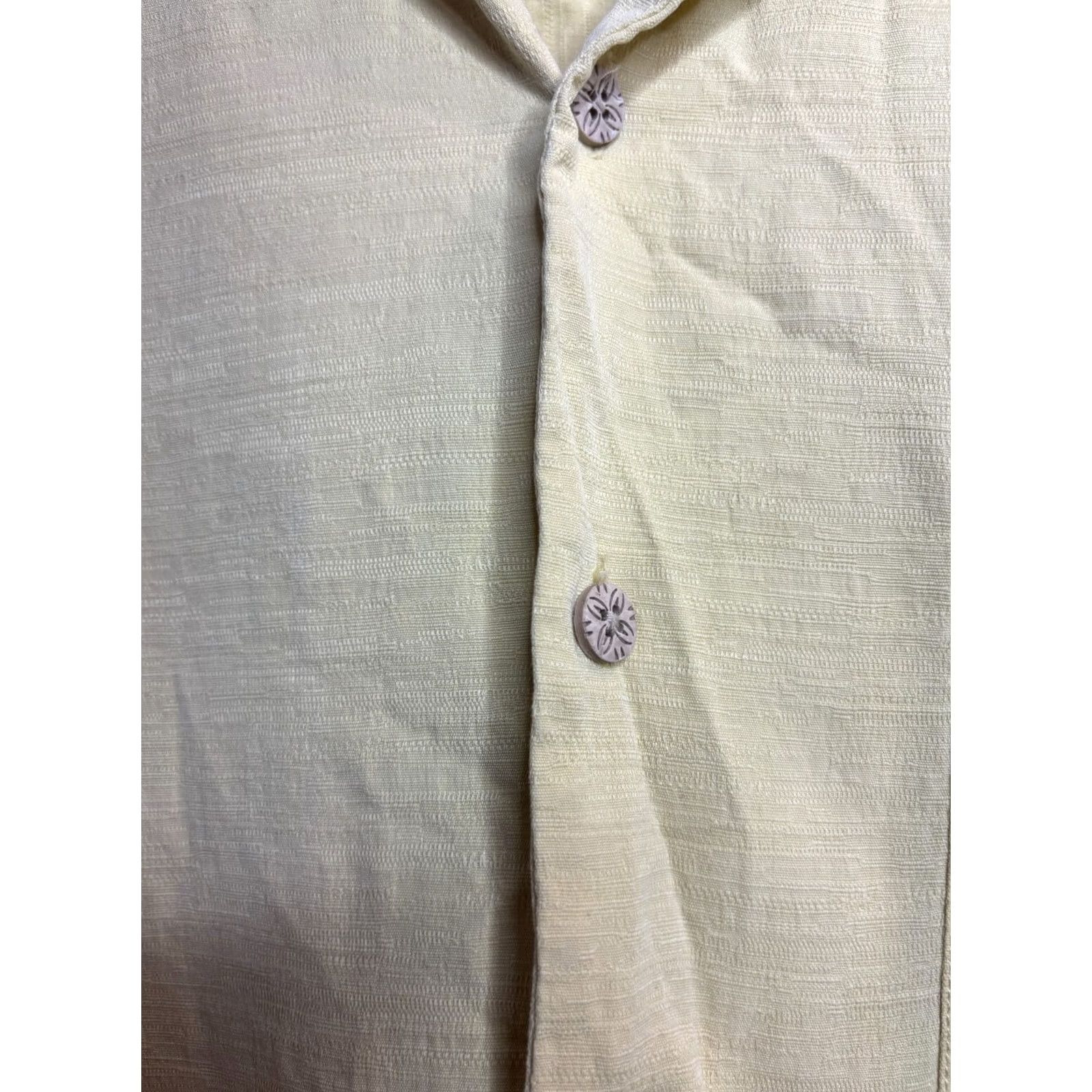 Tommy Bahama Tommy Bahama Silk Mens L Yellow Embroidered Off The Deep End Drink 4147 Shirt Button-Up Hawaiian Size US L / EU 52-54 / 3 - 4 Thumbnail