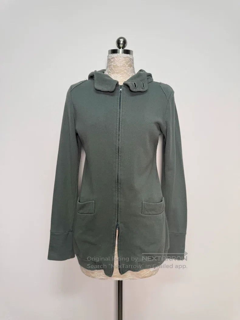 Yohji Yamamoto YOHJI YAMAMOTO Greenish Grey Zip-Up Hooded Sweatshirt Jack Size US L / EU 52-54 / 3 - 2 Thumbnail
