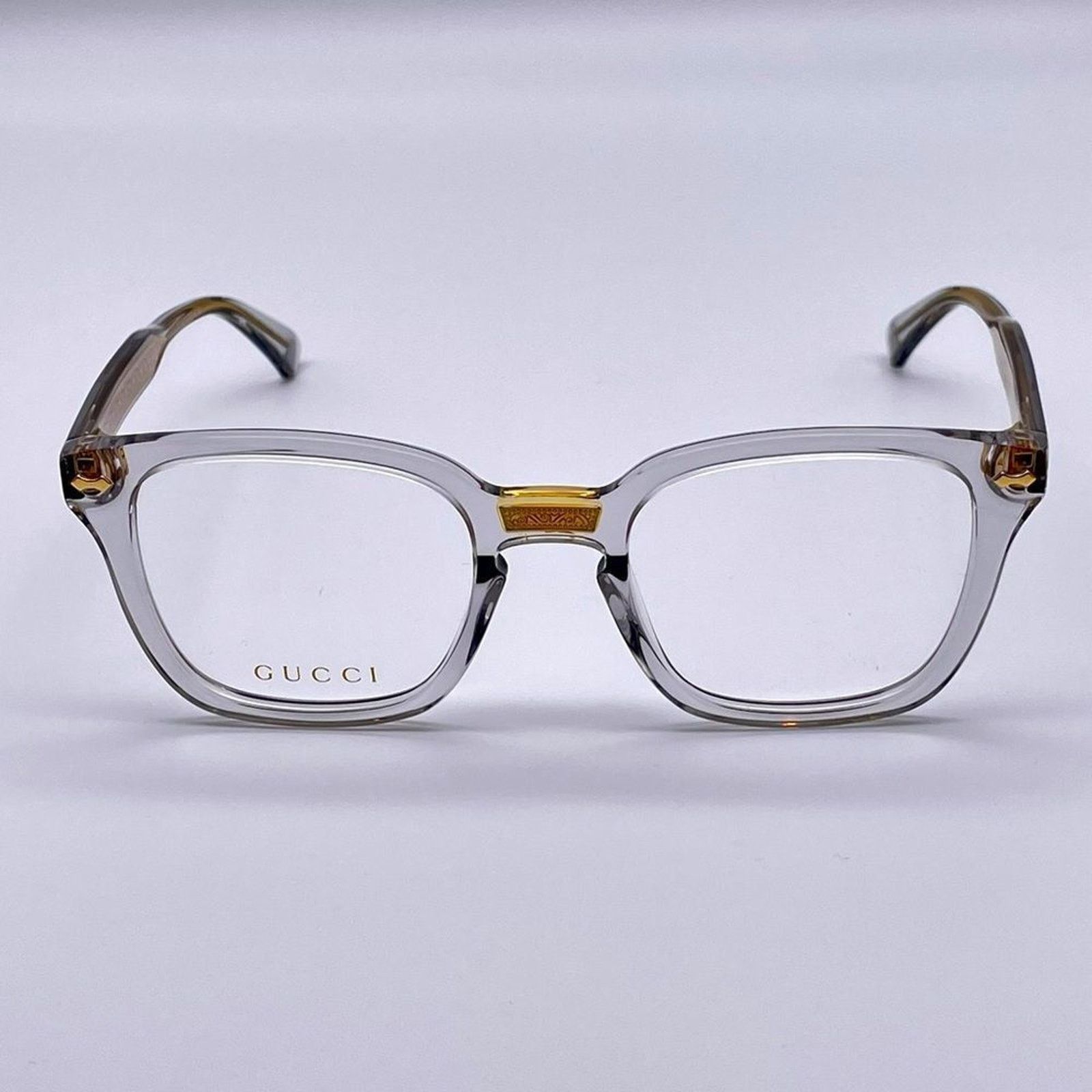 Gucci NEW GUCCI GG0184O 005 Grey/Grey Transparent UnisexEyeglasses Size ONE SIZE - 3 Thumbnail