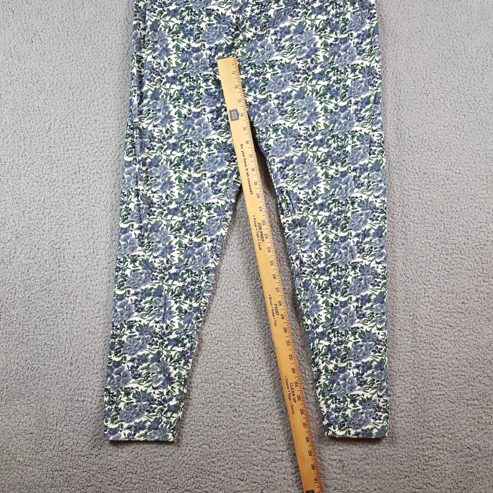 Vintage VINTAGE Over the Rainbow 90s Blue Flower Print Stretch Waist Small Floral Leggings Yoga Pants Womens Size 28" / US 6 / IT 42 - 4 Thumbnail