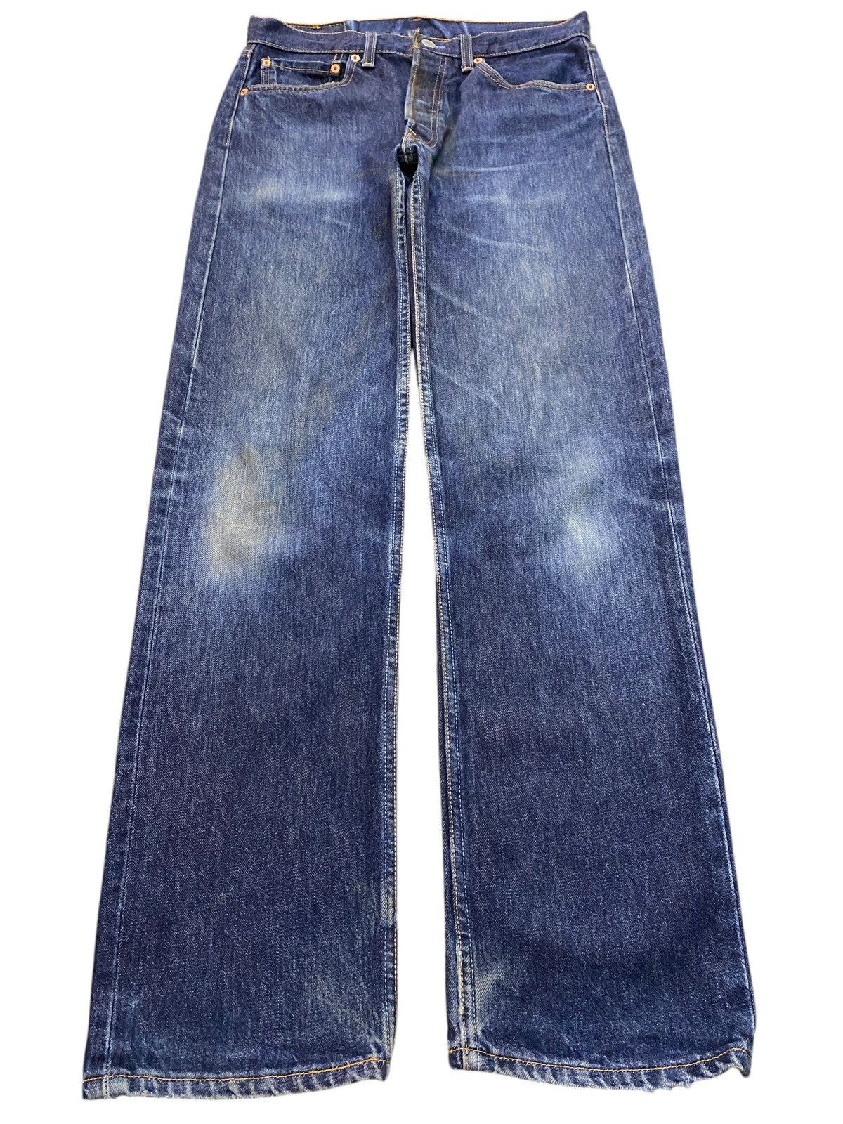 Levi's Vintage Clothing Vintage Japan Levis501 Y2K Blue Wash Distressed Loose Jeans Size US 31 - 1 Thumbnail