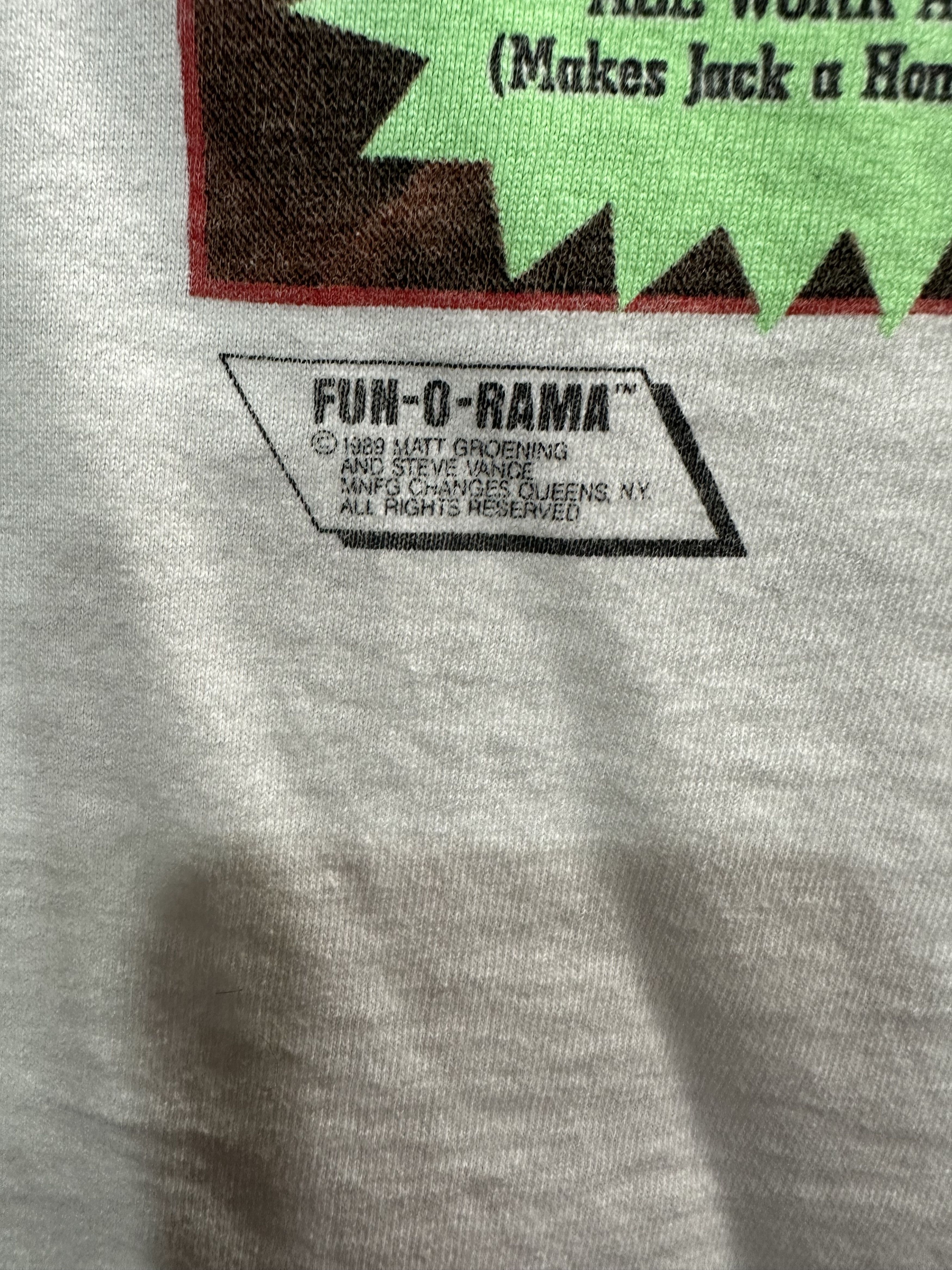 トップス 90s THE JOB THAT ATE MY BRAIN FUN-O-RAMA Vintage 1989 The Job That Ate My Brains Ramones Shirt