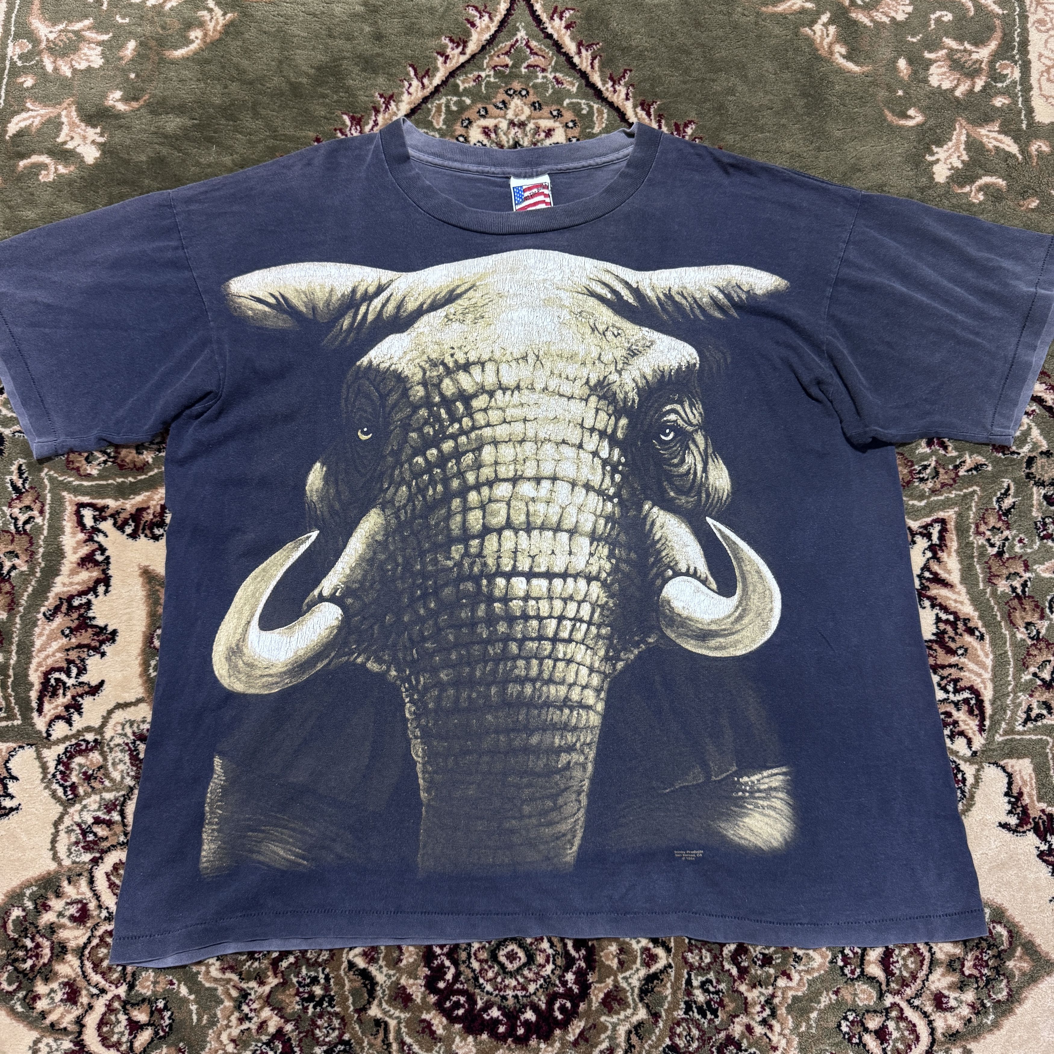 Vintage Vintage Elephant by Trinity Production Sun Faded T shirt Size US XL / EU 56 / 4 - 1 Thumbnail