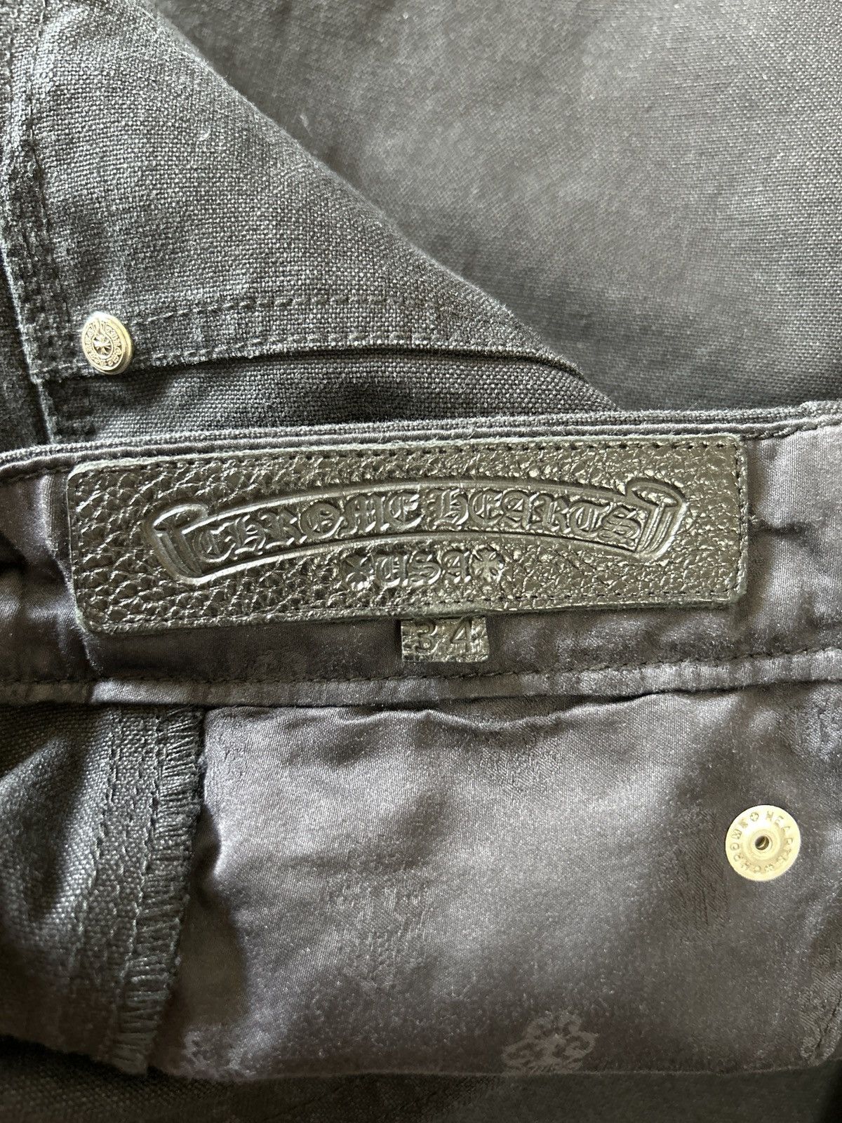 Chrome Hearts Chrome Hearts Double Knee Black Carpenter Shorts(10 Patches) Size US 34 / EU 50 - 8 Thumbnail