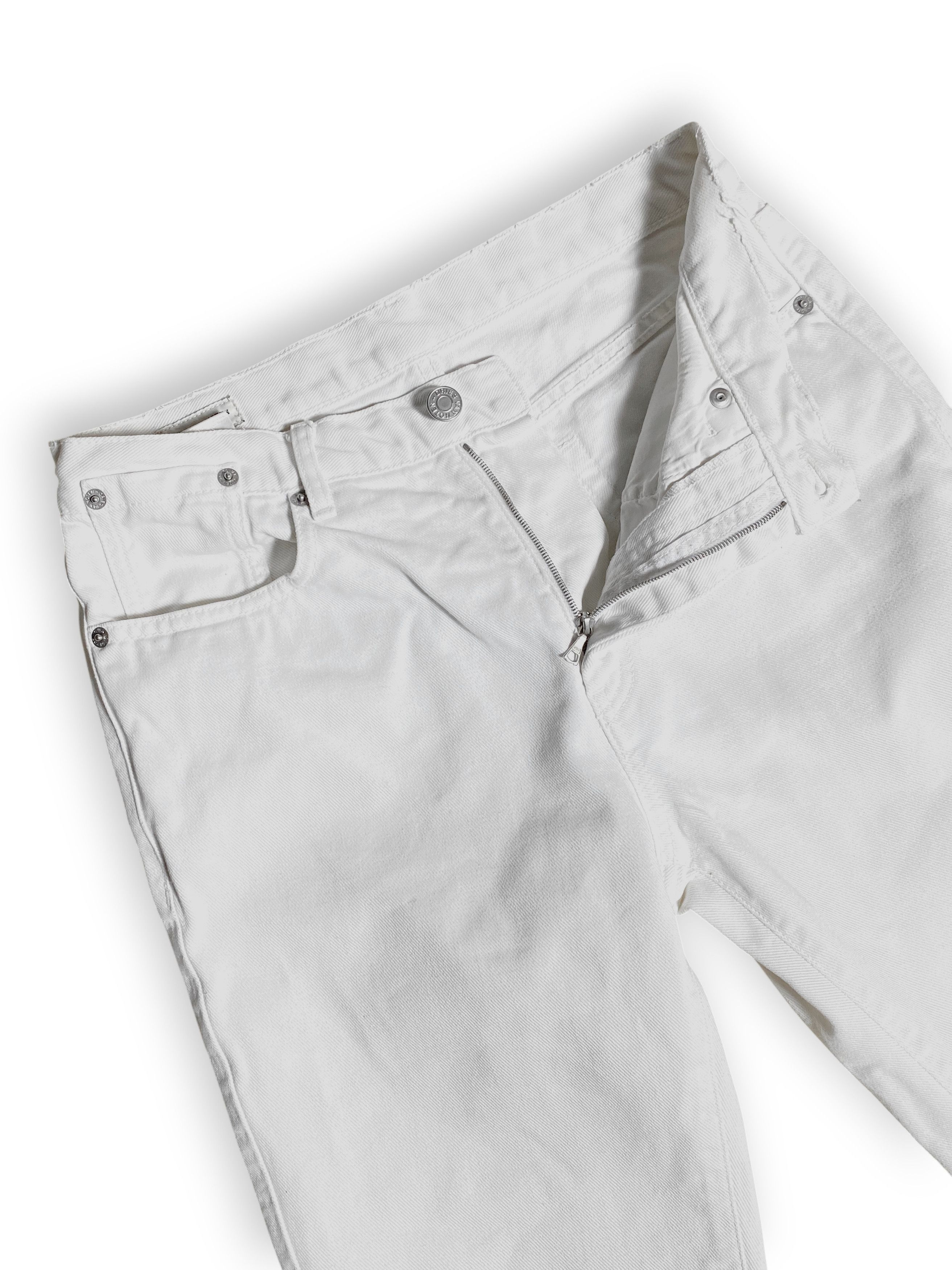 Dries Van Noten Dries Van Noten White Slim Straight Designer Denim Jeans Size 26" / US 2 / IT 38 - 6 Thumbnail