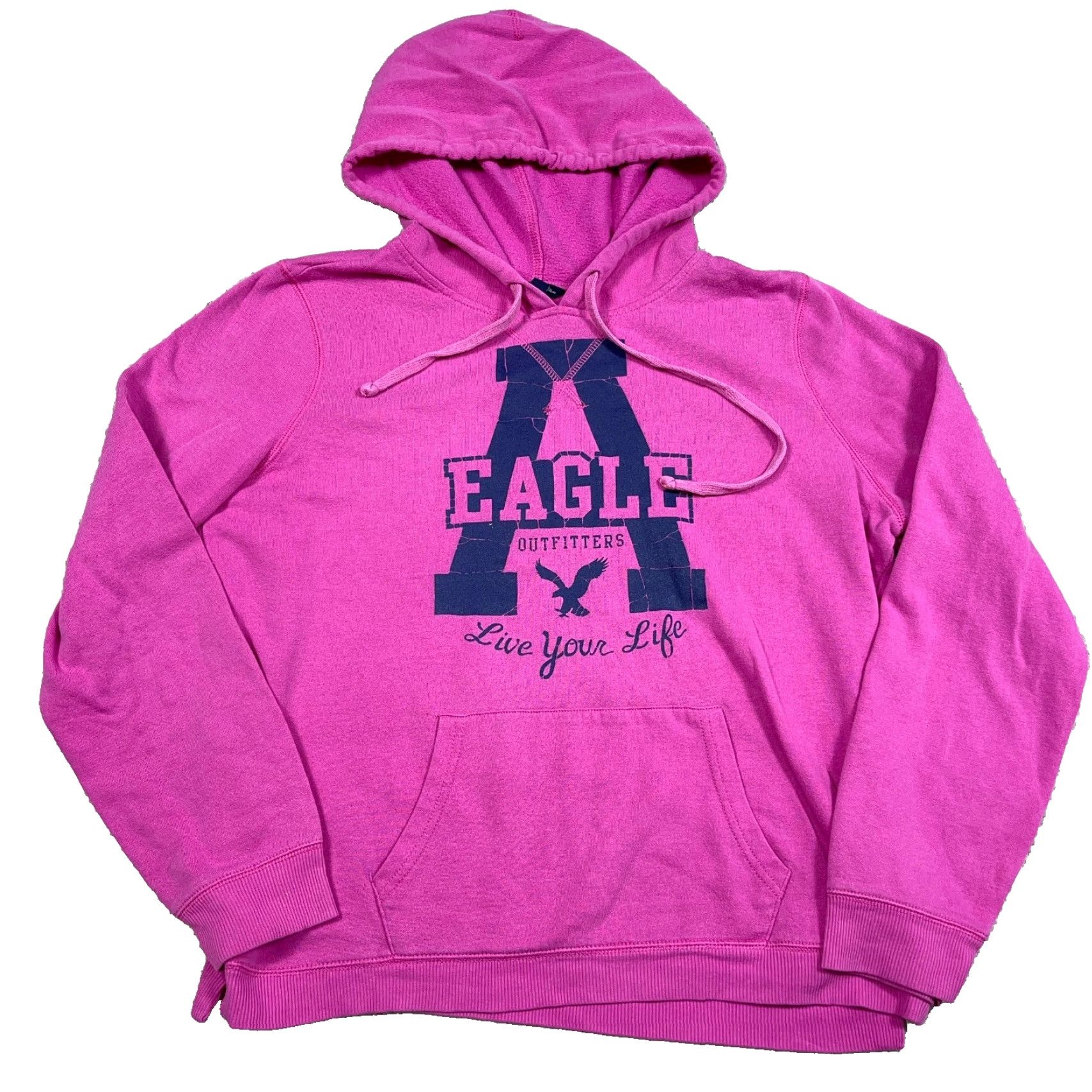 American Eagle Outfitters VINTAGE American Eagle Outfitters Hoodie Women XL Pink Sweatshirt 2000s Live Your Life Size XL / US 12-14 / IT 48-50 - 2 Thumbnail