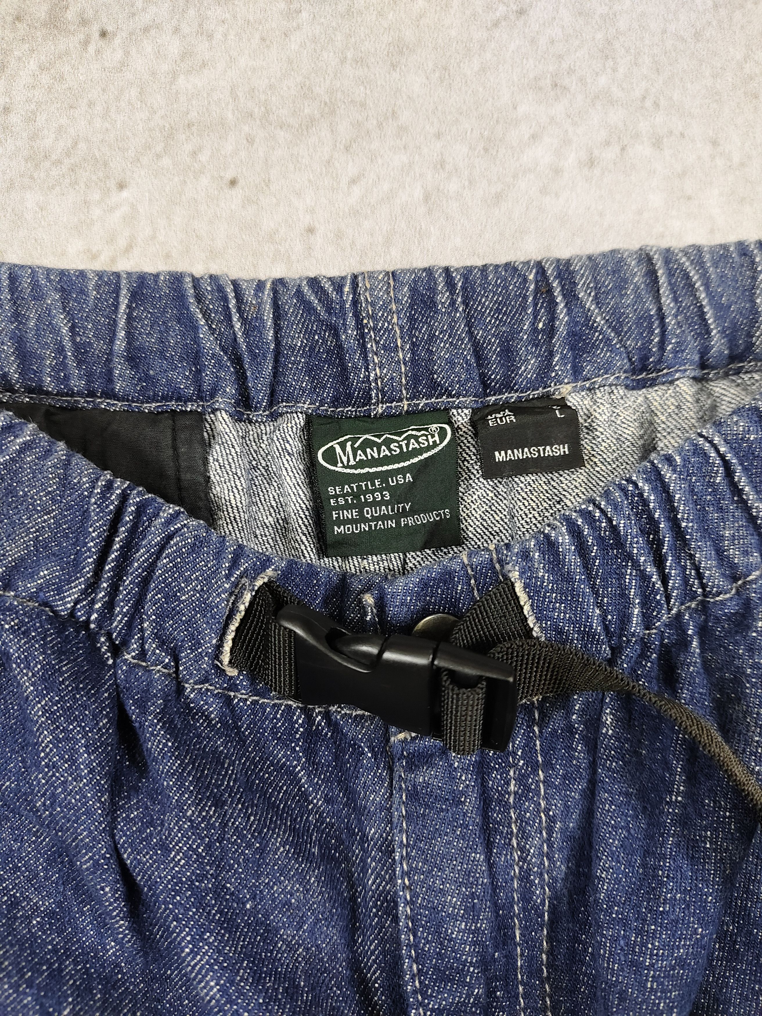 Manastash Manastash-Gorpcore Hiking Streetwear Hemp Denim Cargo Shorts Size US 34 / EU 50 - 8 Thumbnail