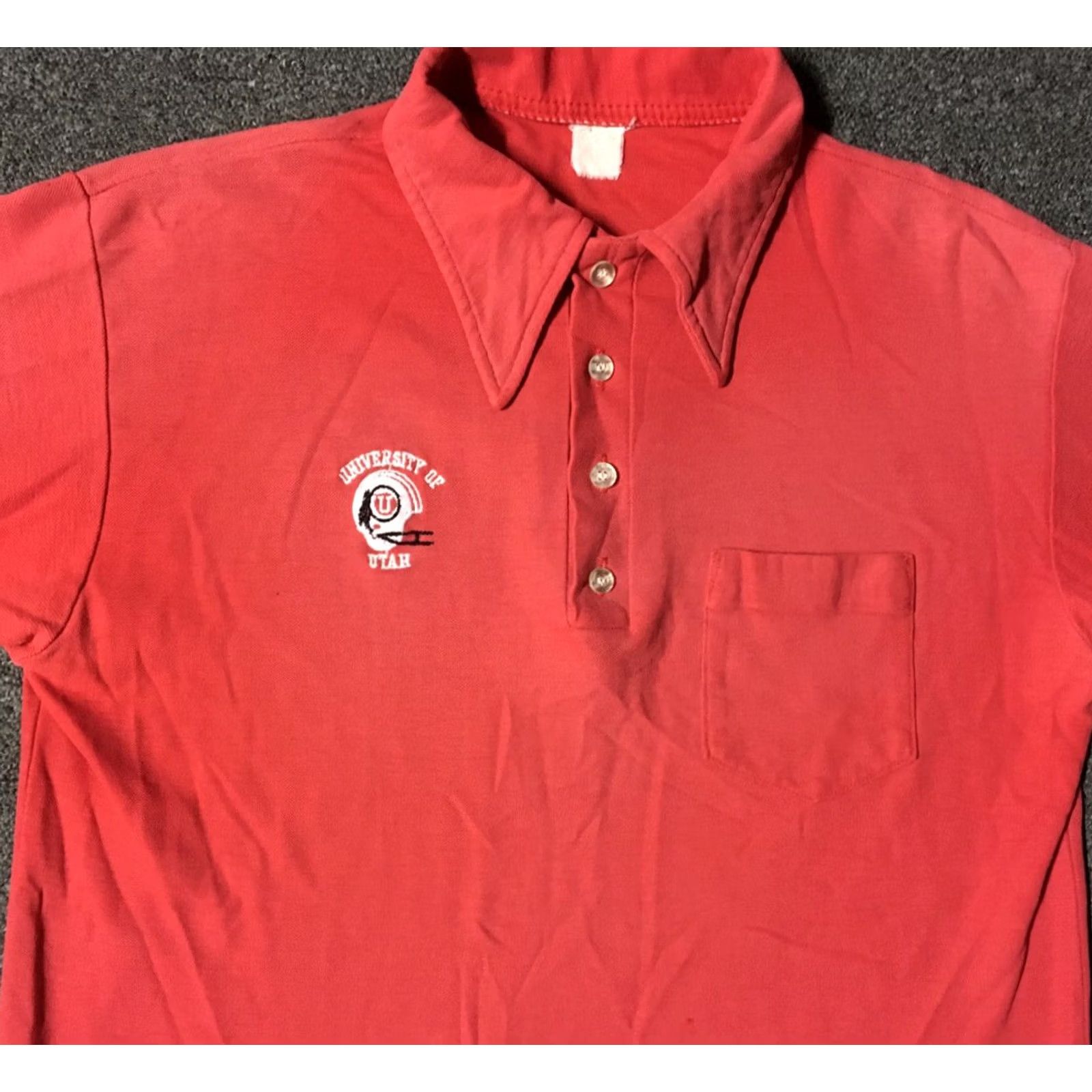 Vintage VINTAGE University Of Utah Football Polo Shirt M USA Track Grunge 60s 70s Red Shirt Mens Size US M / EU 48-50 / 2 - 5 Thumbnail