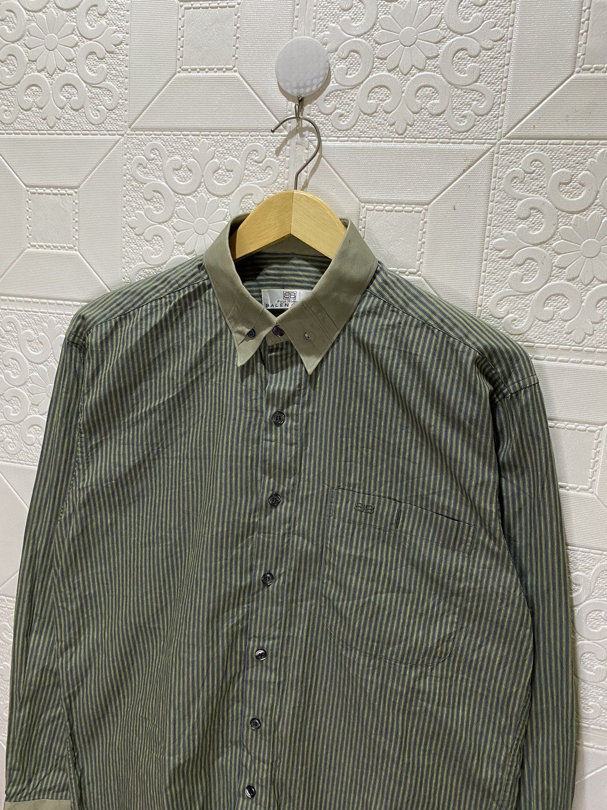 Balenciaga × Vintage Vintage Balenciaga Striped Longshirts Size US L / EU 52-54 / 3 - 2 Thumbnail