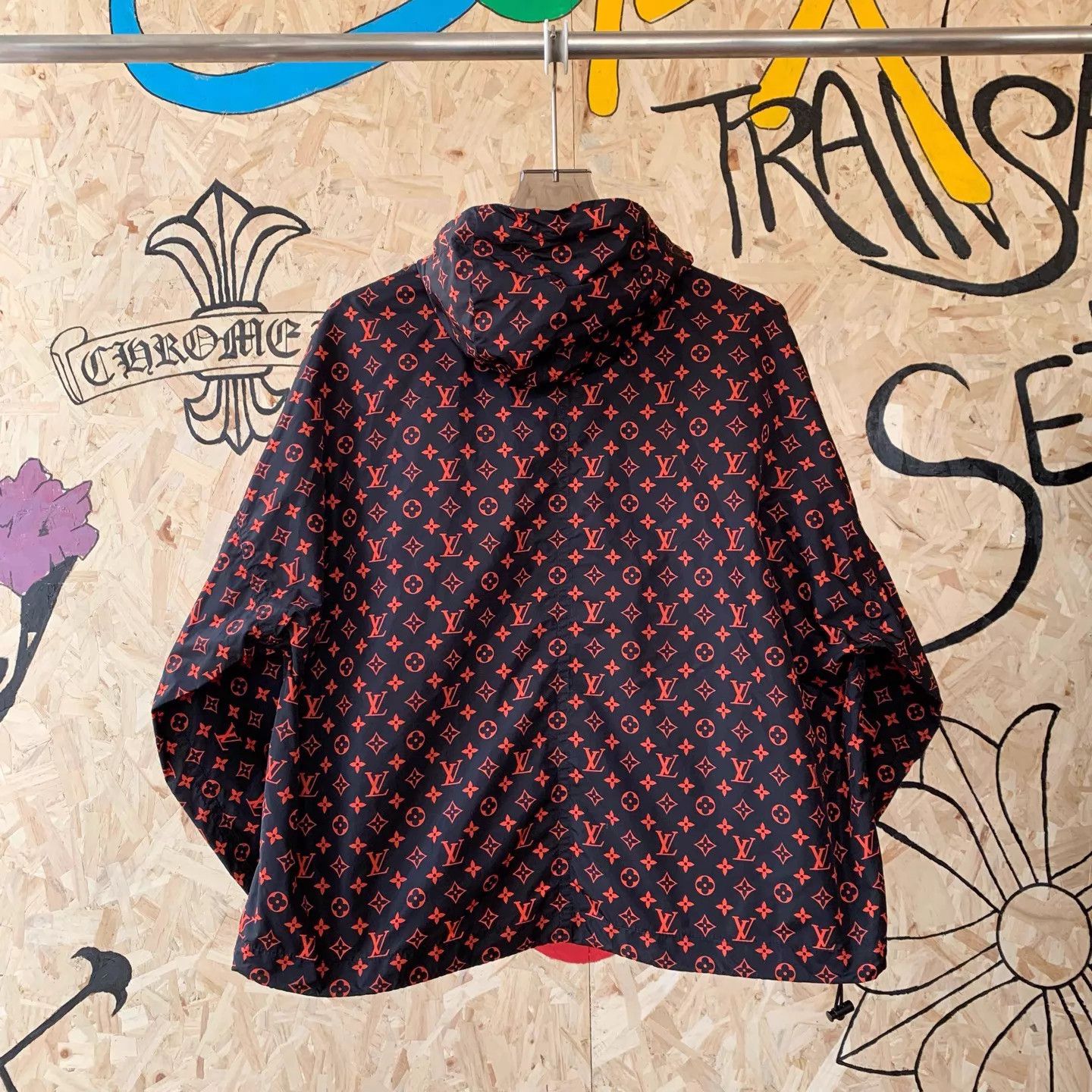Louis Vuitton LV Women's Burgundy Full Logo WP Hooded Parka Size S / US 4 / IT 40 - 7 Thumbnail