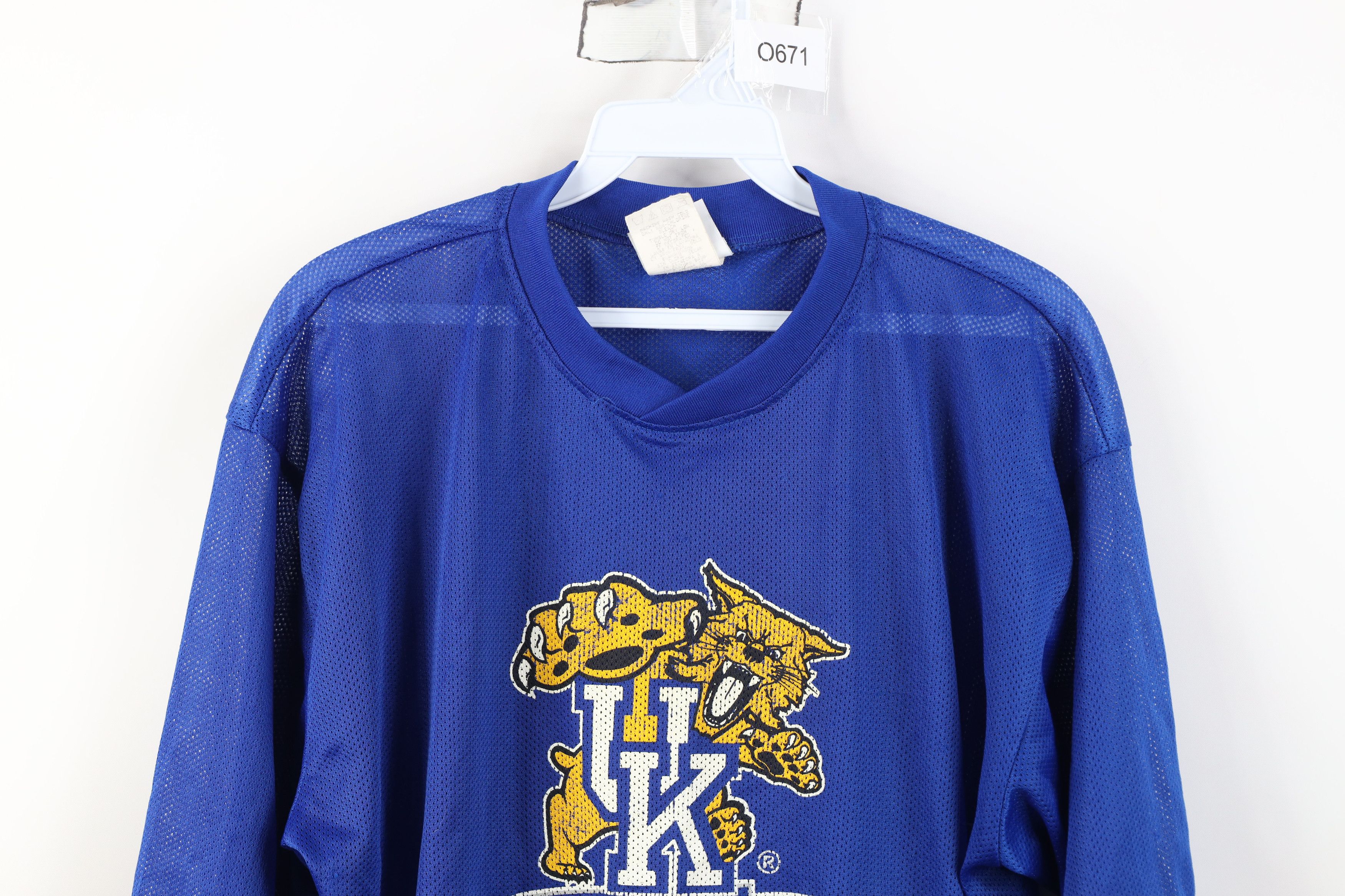 Vintage Vintage 90s University of Kentucky Mesh Jersey T-Shirt Blue Size US L / EU 52-54 / 3 - 2 Thumbnail