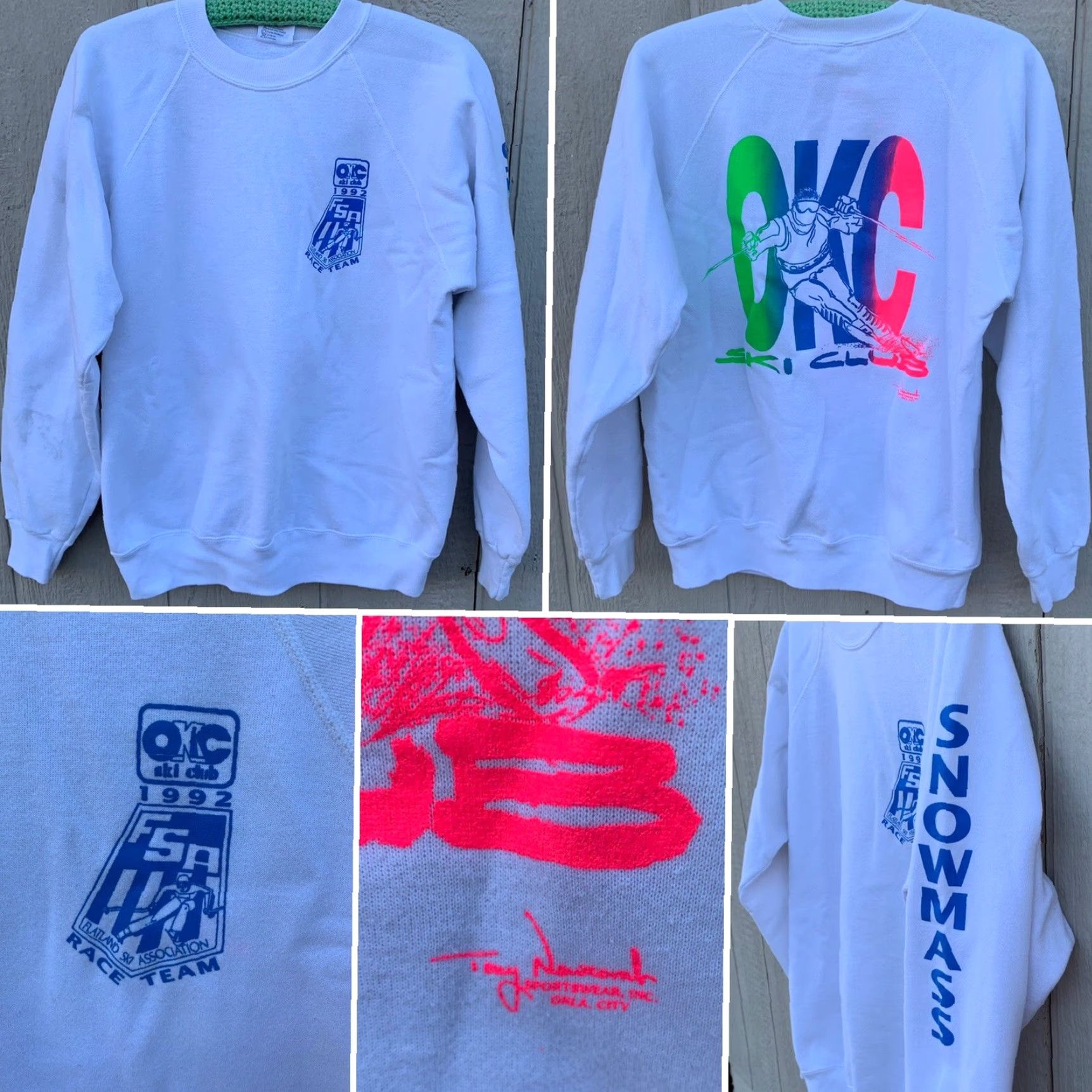 Hanes vintage OKC Ski Club 1992 FSA Flatland Ski Association Race Team sweatshirt Sz L Size US L / EU 52-54 / 3 - 2 Thumbnail