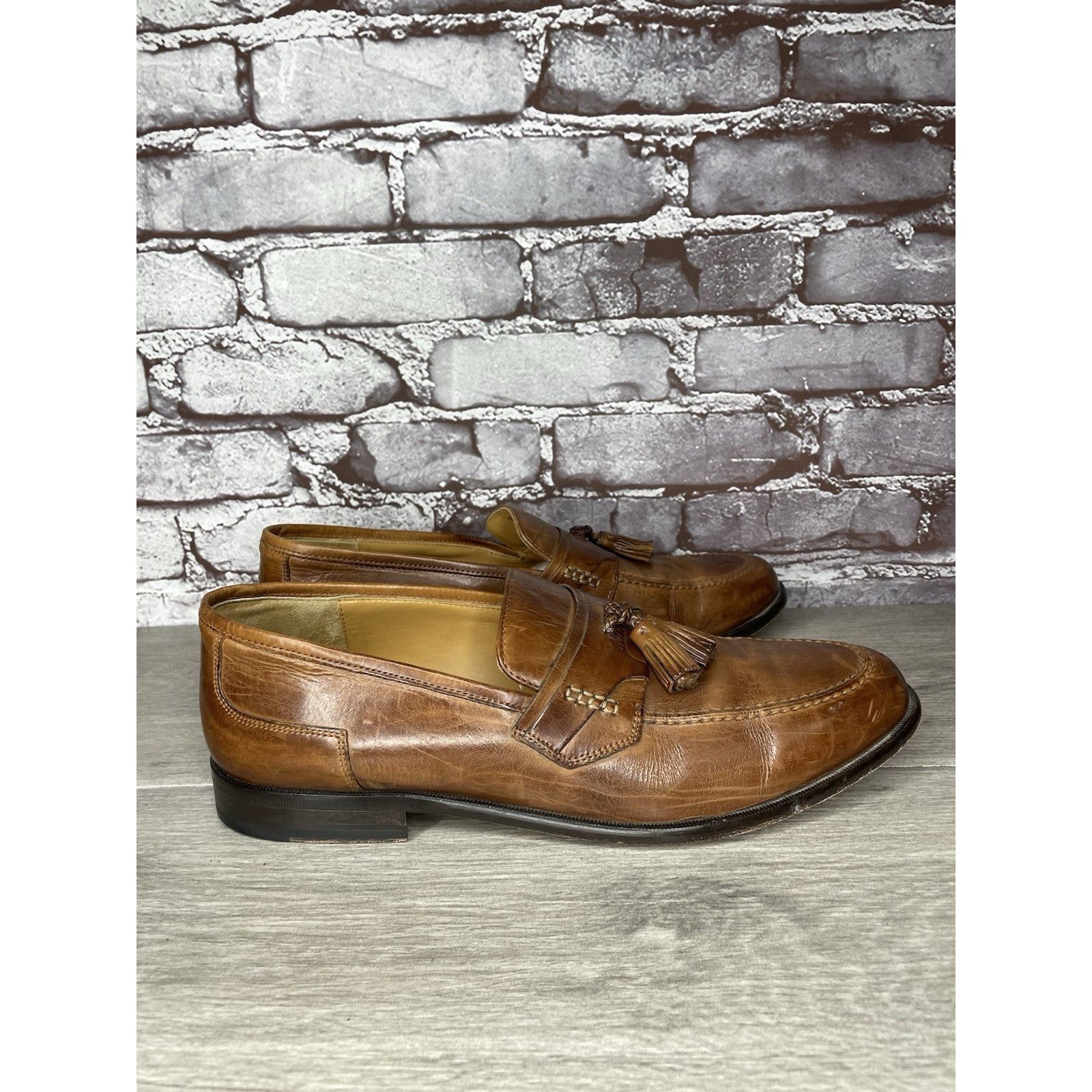 Johnston & Murphy Johnston & Murphy Brown Leather Tassel Loafers Dress Shoes M Size US 11.5 / EU 44-45 - 18 Thumbnail
