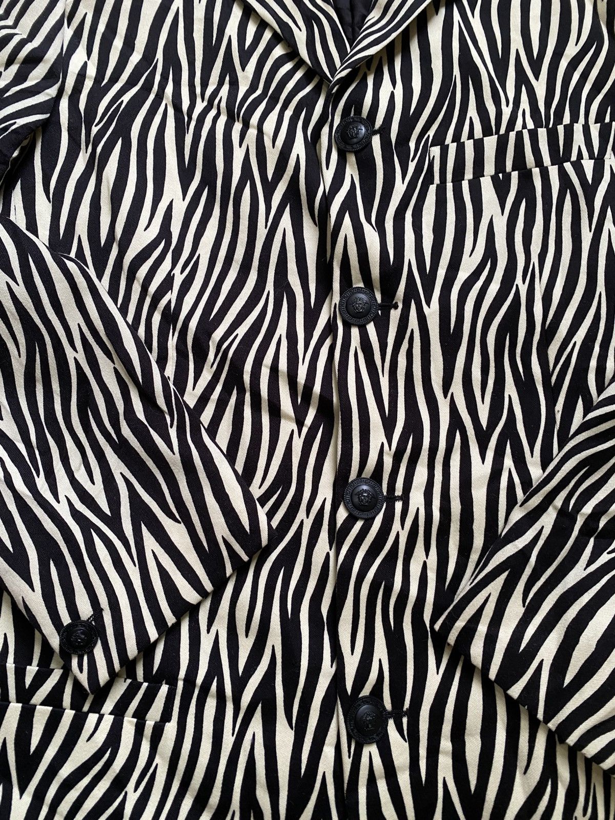 Versace Giani Versace Vintage Zebra Medusa Pure Wool Tailored Jacket Size 46S - 9 Thumbnail