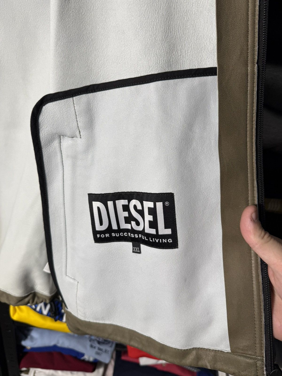 Diesel Diesel Leather Jacket Camo Print Hooded Sheepskin Full Zip Size US XXL / EU 58 / 5 - 14 Thumbnail