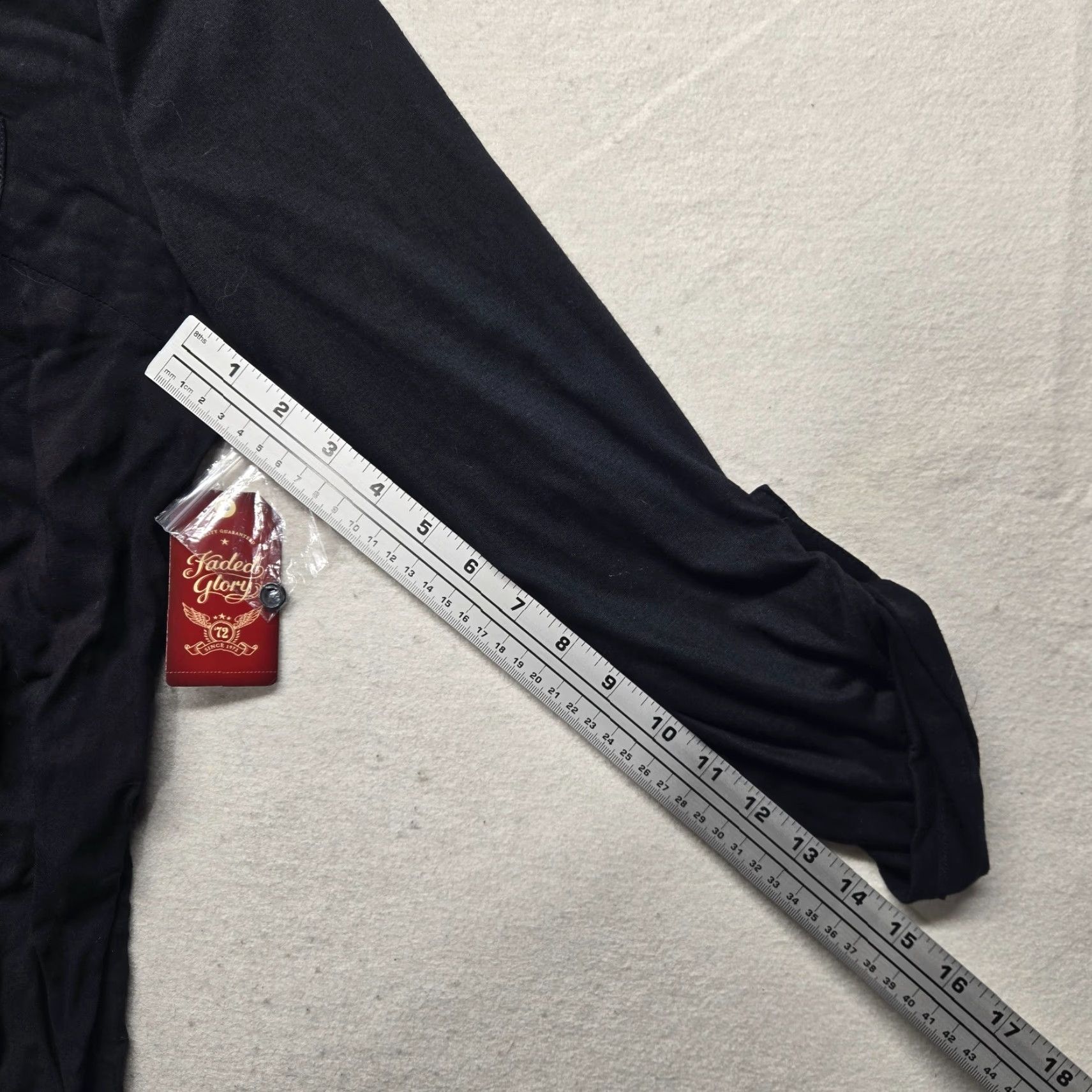 Faded Glory Faded Glory Shirt Women XL Black Long Sleeve Pullover Solid Blouse Casual Modern Vintage Theme Metal 90s? Size XL / US 12-14 / IT 48-50 - 6 Thumbnail