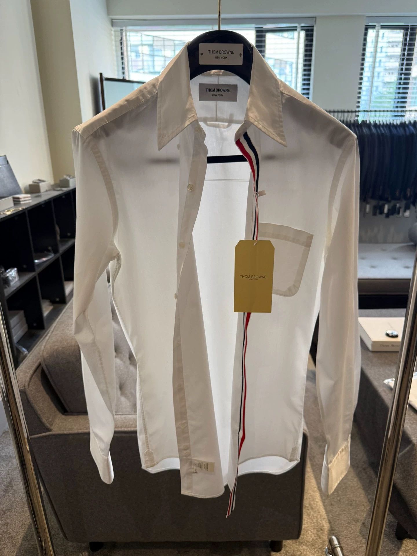 Thom Browne TB White Tricolor Placket Exposed Rare Shirt Size 2 Size US M / EU 48-50 / 2 - 1 Thumbnail