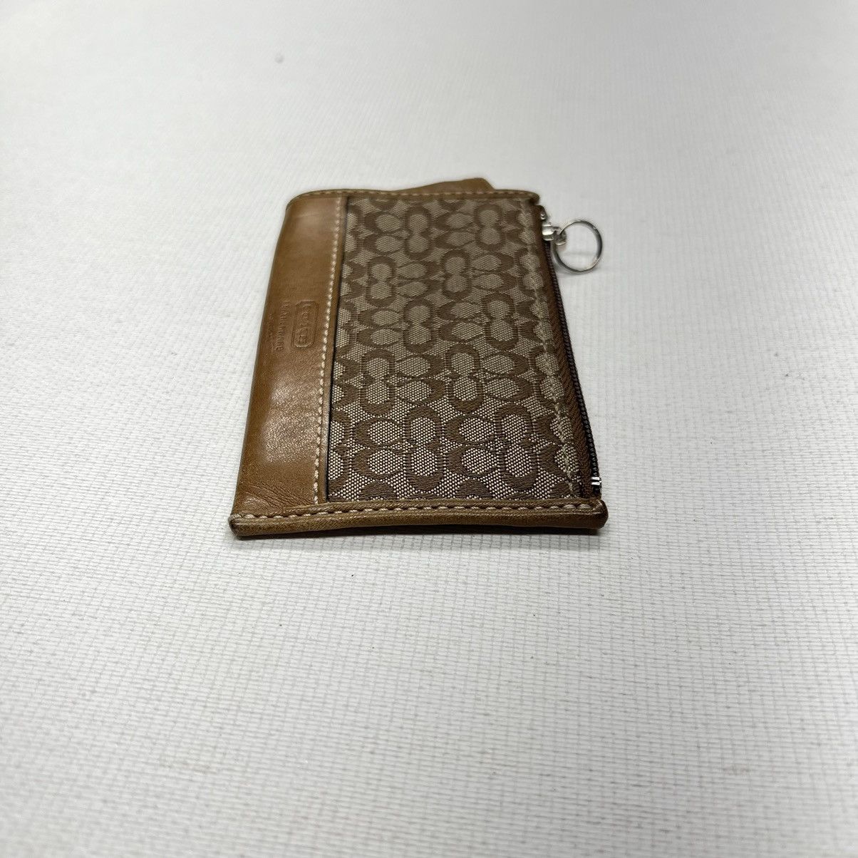 Coach × Vintage VTG Coach Coin Purse Monogram Logo Zipper Key Chain ID Y2K Size ONE SIZE - 5 Thumbnail