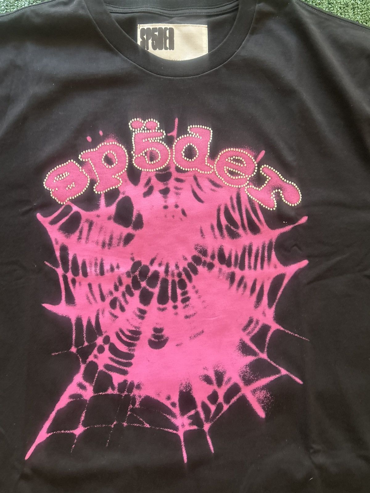 Sp5der SP5DER O.G WEB PINK BLURRED TEE Sz XXL BNWT Size US XXL / EU 58 / 5 - 2 Thumbnail