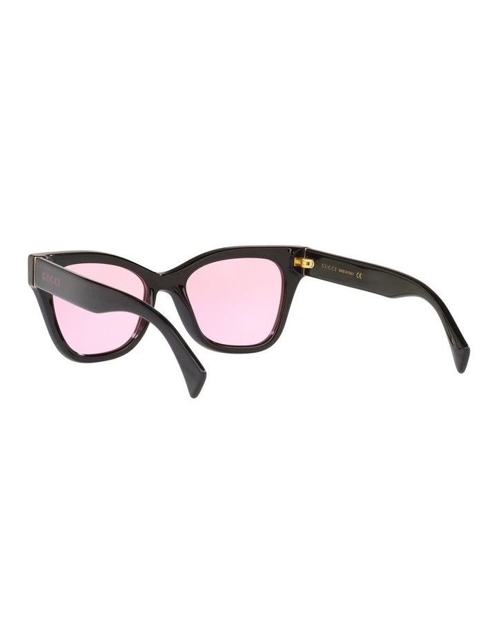 Gucci New Gucci GG1133S 003 Black Frame with Pink Lenses & Logo Size ONE SIZE - 7 Thumbnail