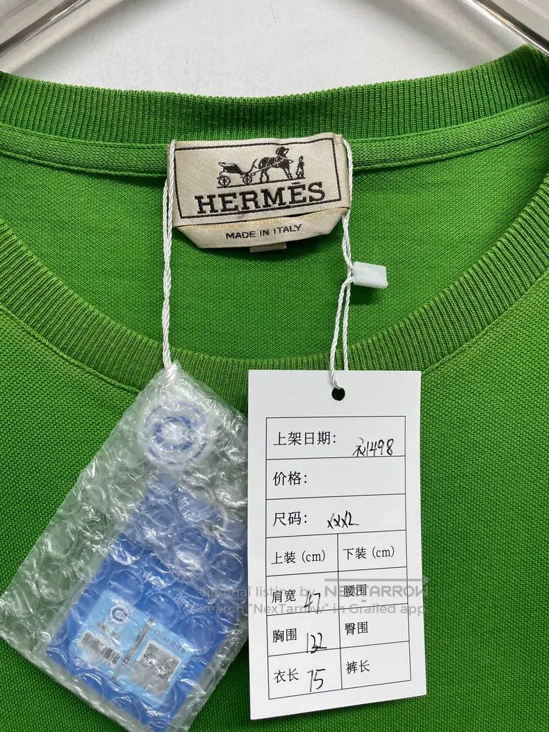 Hermes Hermes Round Neck Pocket Short-Sleeve Green Size 3XL / US 20-22 - 2 Thumbnail