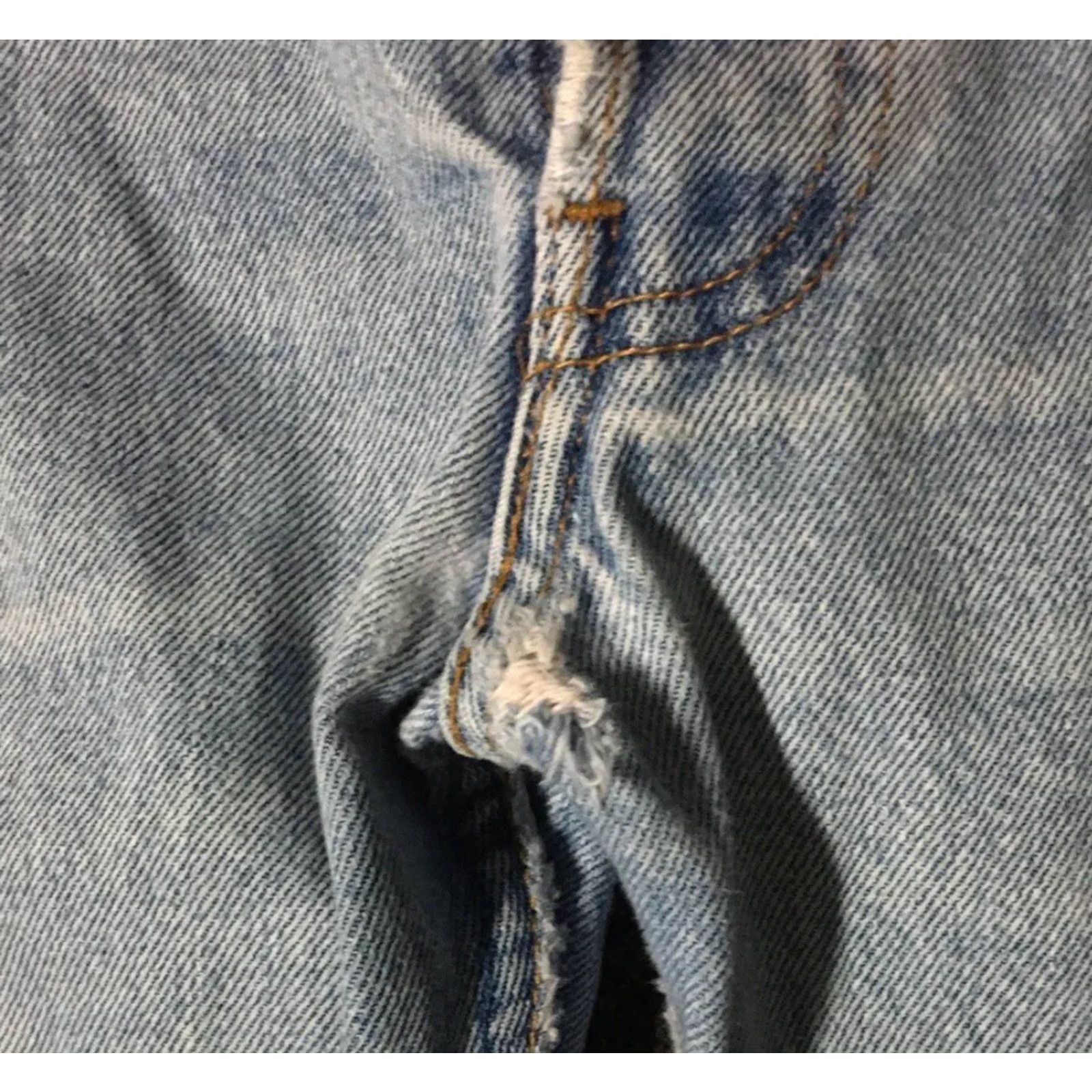 Levi's VINTAGE Levi's 501 Jeans Mens 38 Blue Distressed Button Fly Straight 33 Inseam USA 80s 90s Grunge Punk Rock Biker 1980s 1990s Size US 38 / EU 54 - 7 Thumbnail