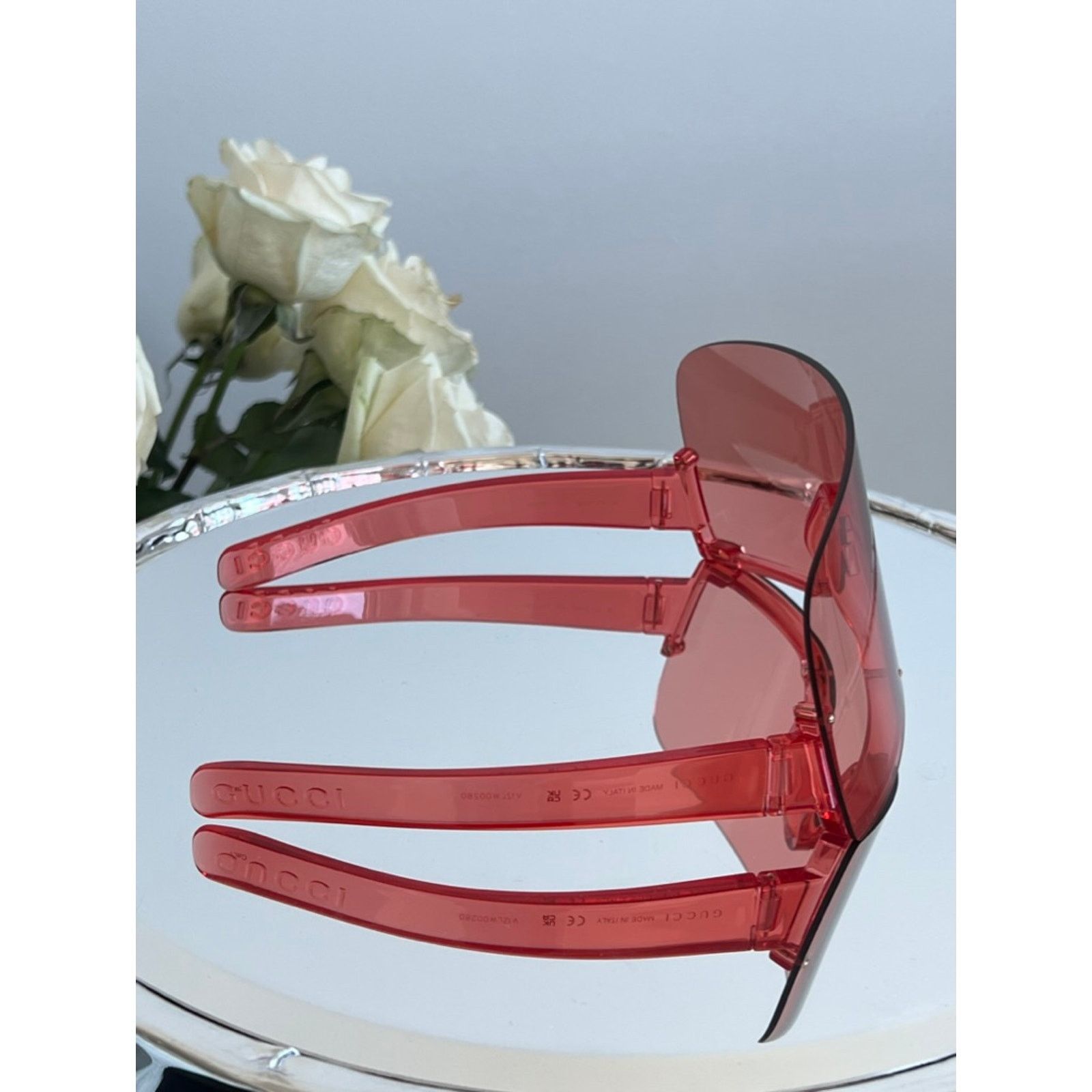 Gucci NEW Gucci GG1631S Red Mask Shield Sunglasses Size ONE SIZE - 7 Thumbnail