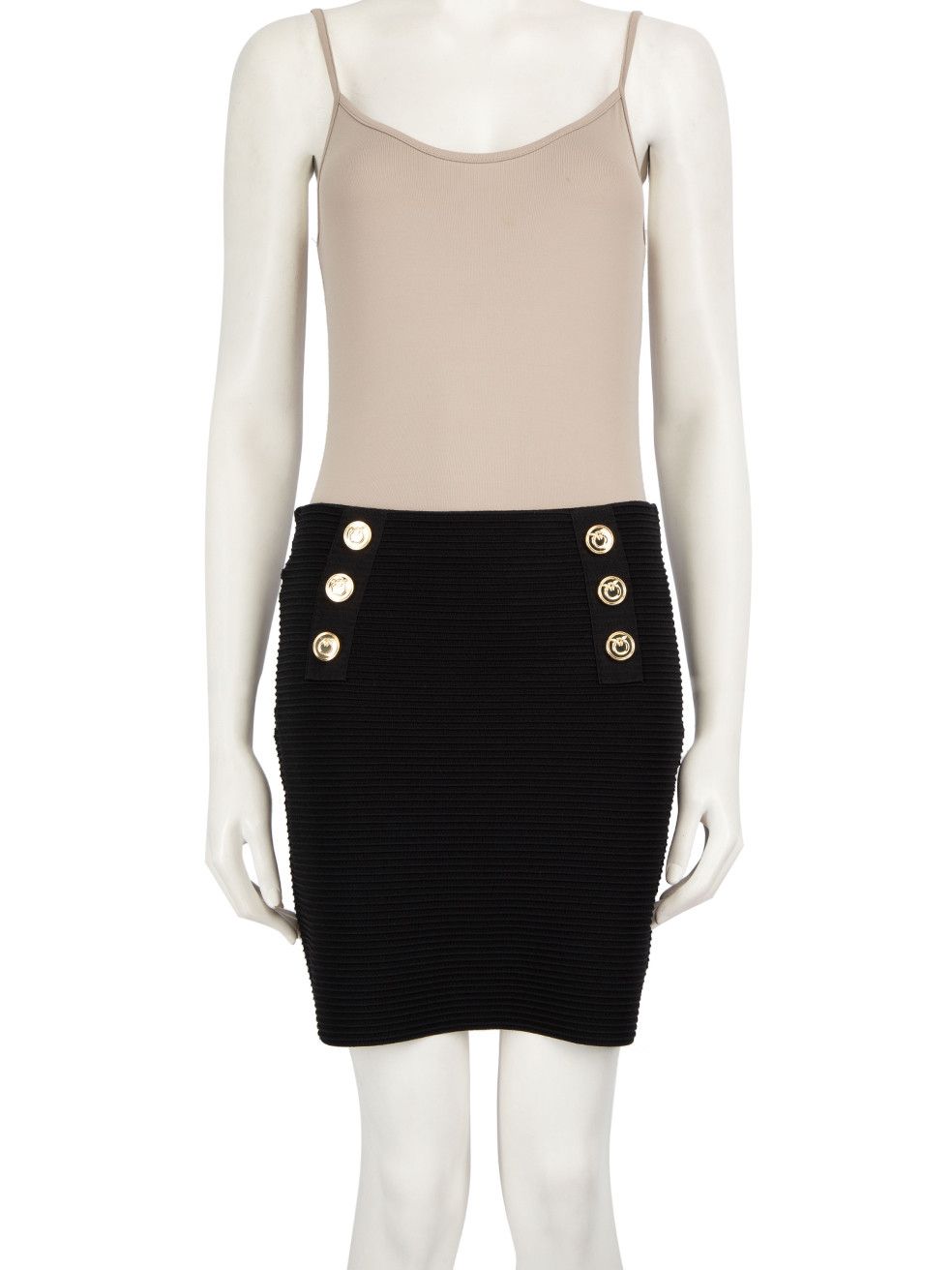 image of Pinko Ss24 Black Cipresso Gonna Mini Skirt, Women's (Size 27)