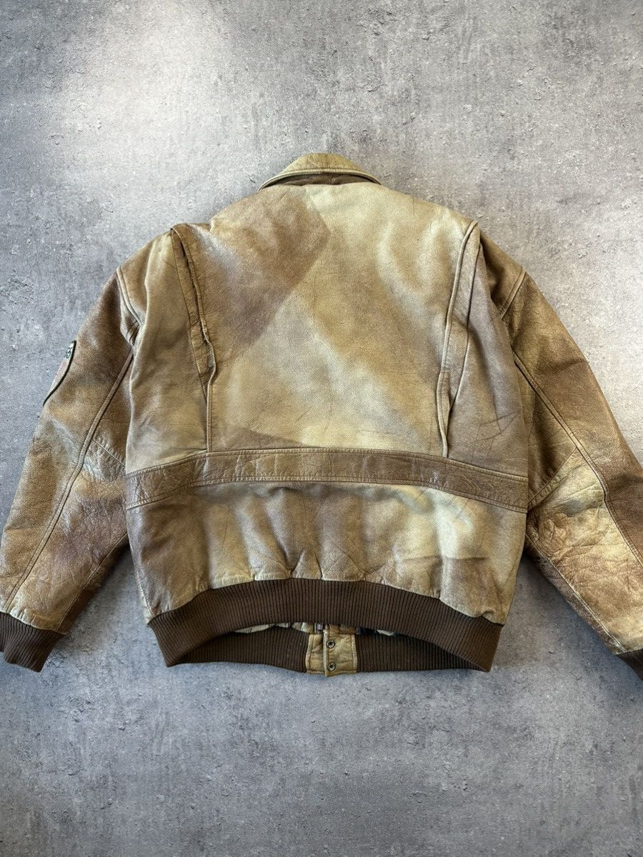 Leather bomber jacket airlift military clintock cvna-65