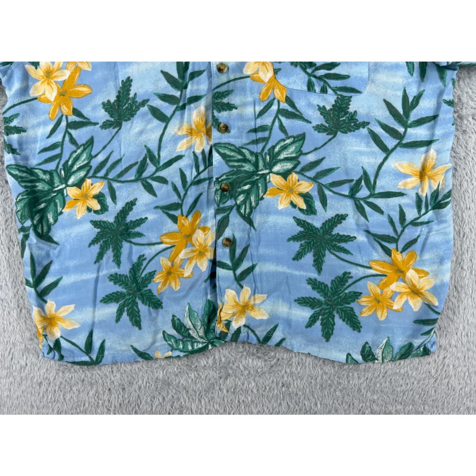 Paradise Paradise Blue Shirt Men 2XL Floral Hawaiian Button-Up Blue Green 100% Rayon All Seasons Lightweight Short Sleeve Casual Beach Pattern Vintage: No Size US XXL / EU 58 / 5 - 5 Thumbnail