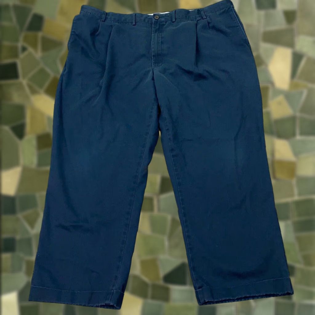 Lands' End VINTAGE Lands' End Men's Pants Size 46 Tall Chino Pleated Stretch Waist Cuffed Hem Casual Size US 30 / EU 46 - 1 Thumbnail