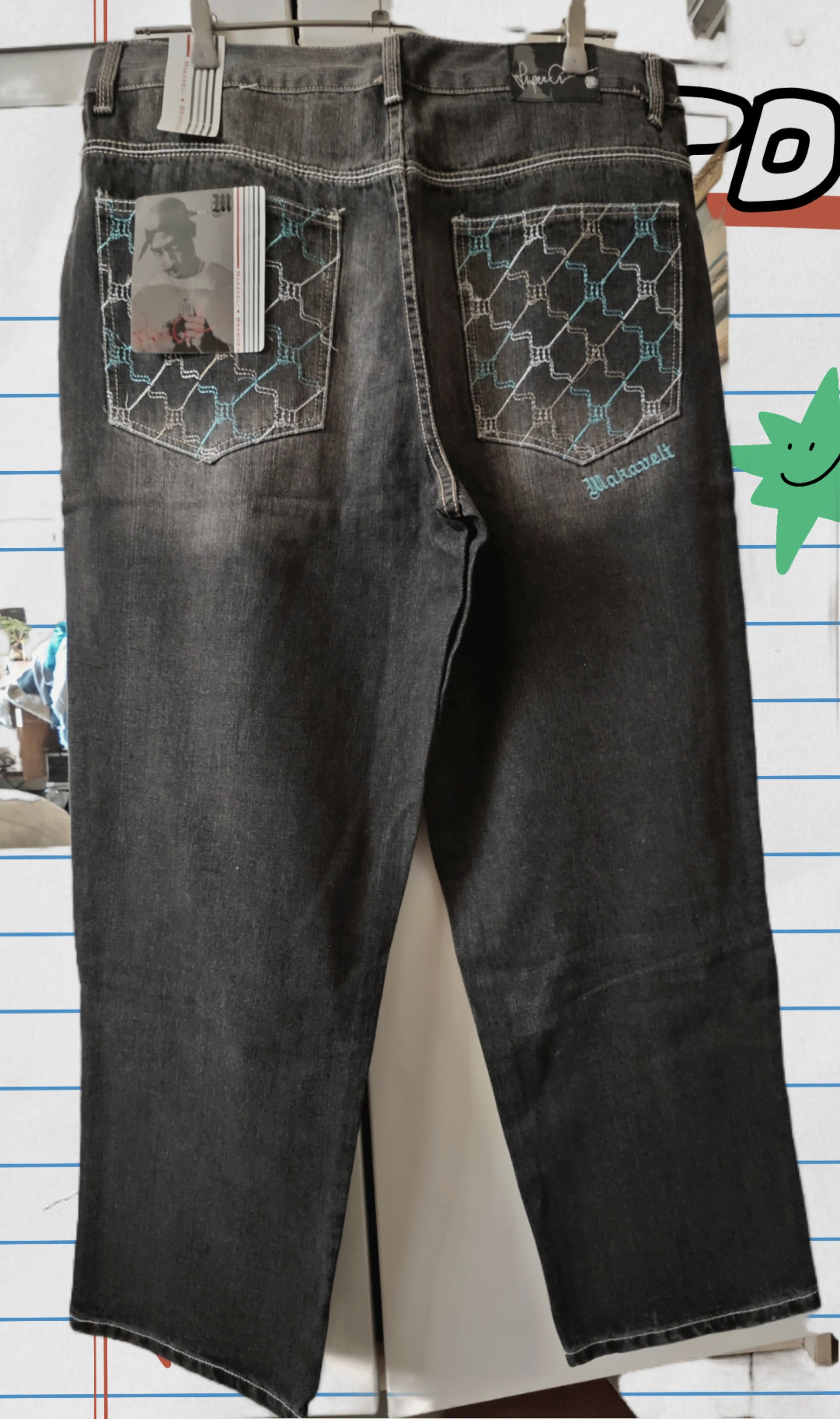 Makaveli Rare original Makaveli branded jeans,, new, ,hip-hop,Y2K. Size US 38 / EU 54 - 2 Thumbnail