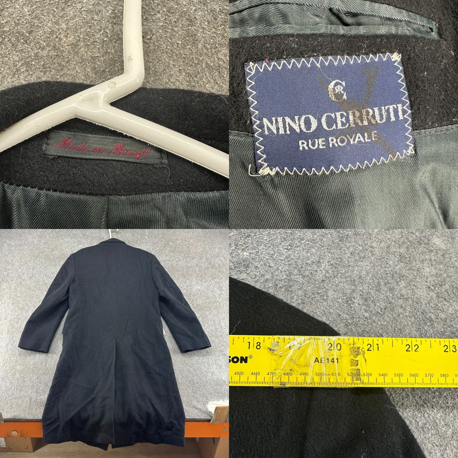 Vintage VINTAGE Nino Cerruti Coat Mens 40L Black Long Cashmere Double Breasted Lined 90s Size US XXS / EU 40 - 8 Thumbnail