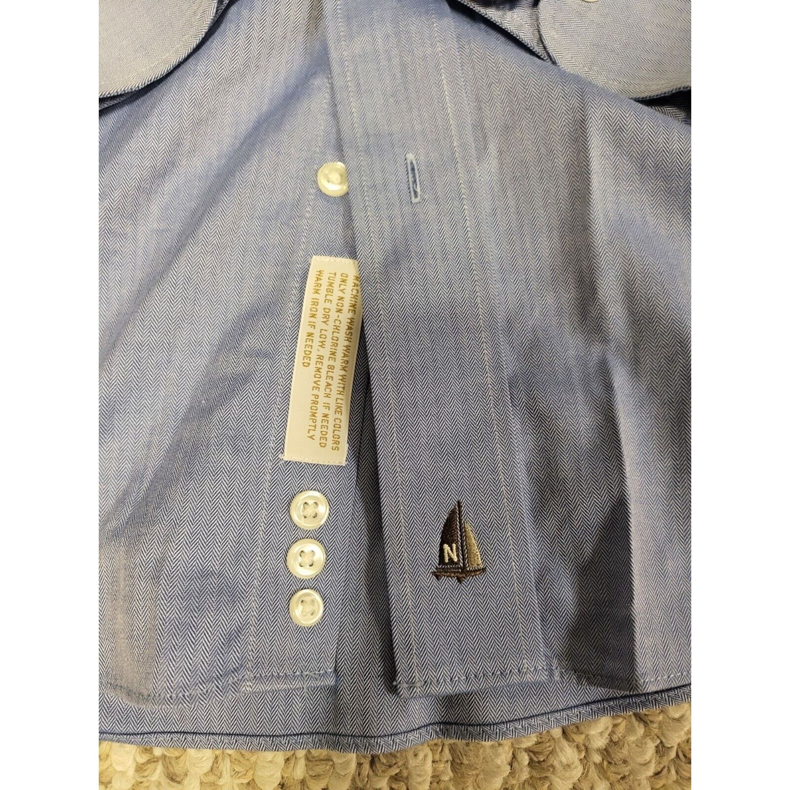 Nordstrom Nordstroms Mens Dress Shirt 16.5 34, Color Is Blue. Slim Fit Size US L / EU 52-54 / 3 - 2 Thumbnail