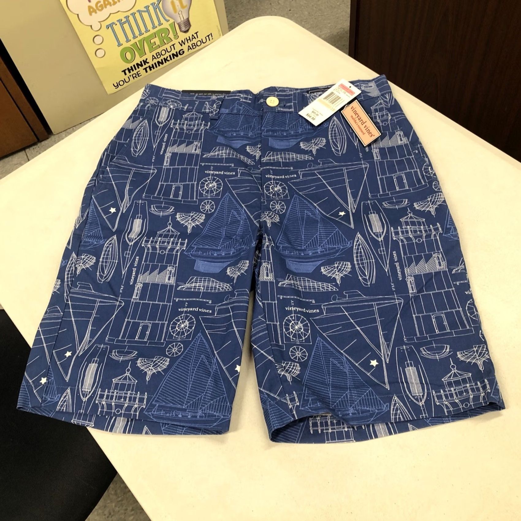 Vineyard Vines Vineyard Vines Shorts Mens 28 CHINO BERMUDA Cape Cod Blueprint Breaker 9” Size US 28 / EU 44 - 6 Thumbnail
