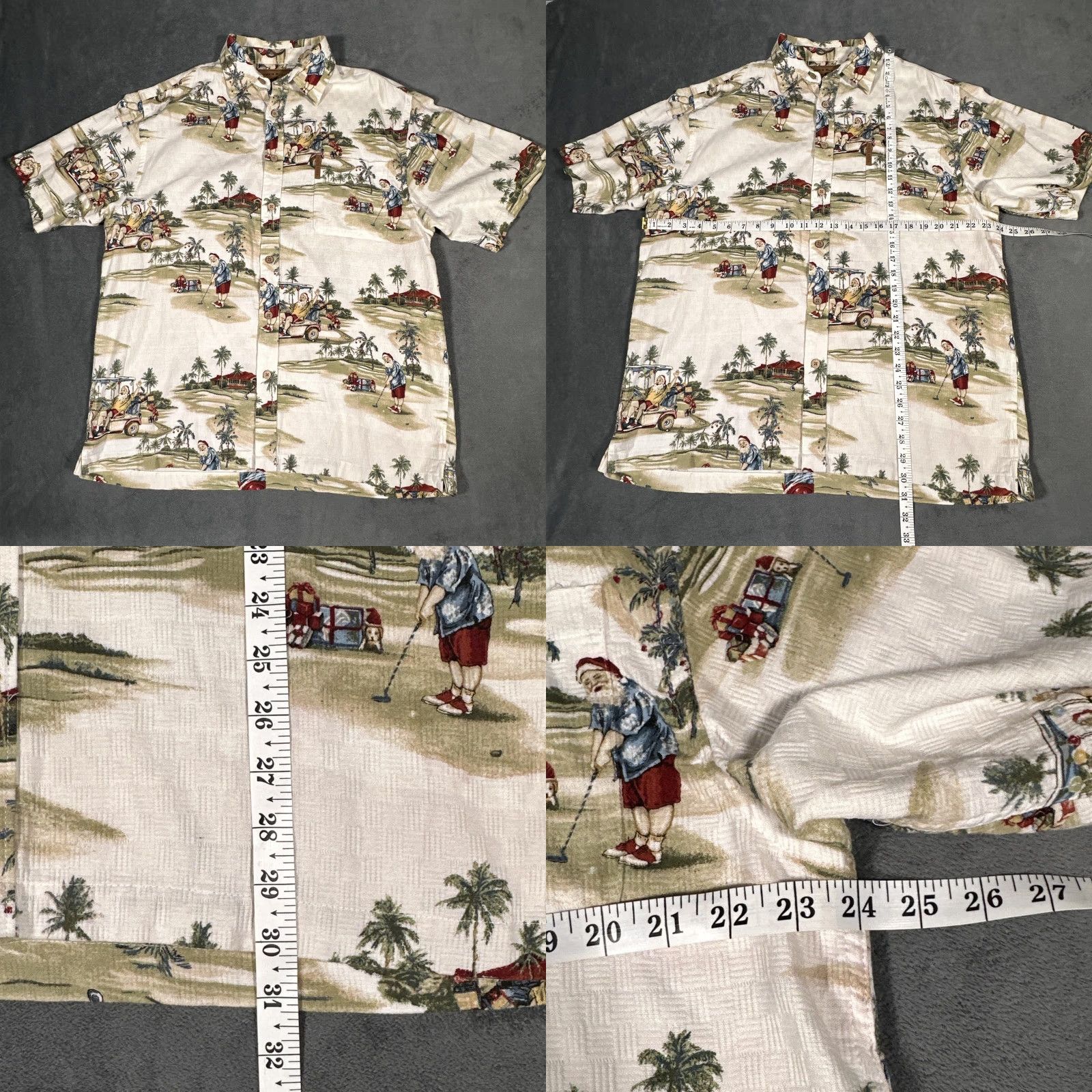 Vintage North River Shirt Mens Large White Santa Golf Christmas Hawaiian Button Up Size US L / EU 52-54 / 3 - 8 Thumbnail