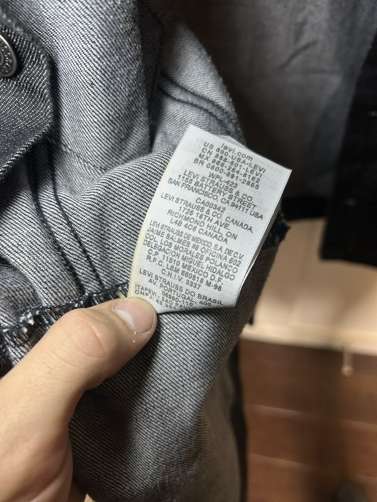Levi's Vintage Levis dark grey / black denim jacket Size US XXL / EU 58 / 5 - 12 Thumbnail