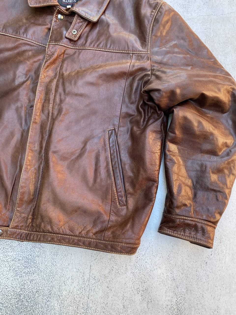 Other Leather Faded Avant Garde brown Diesel style Jacket Size US L / EU 52-54 / 3 - 9 Thumbnail