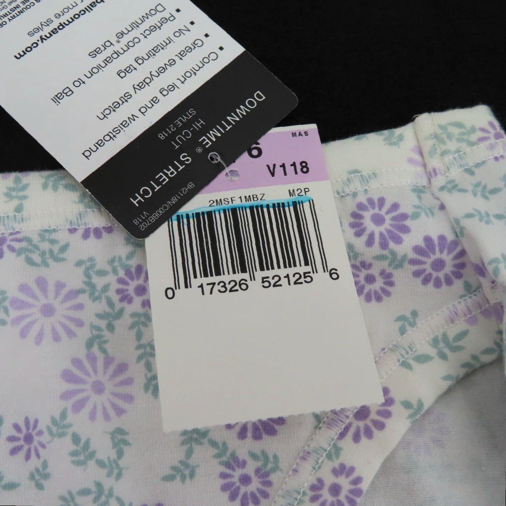 Vintage Bali Women Panties Hi Cut 2118 Medium M Purple Green White Floral NEW Brief Size 32" / US 10 / IT 46 - 4 Thumbnail