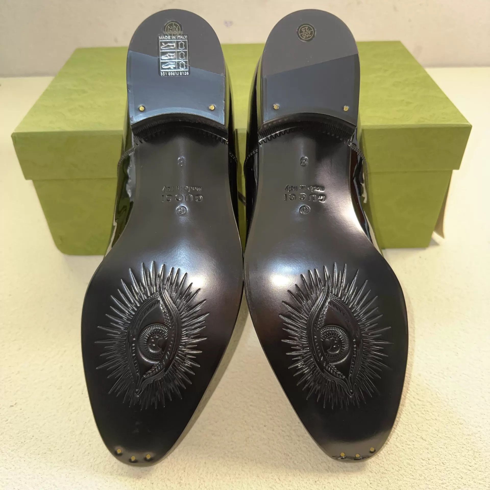 Gucci Gucci Men's Patent Leather Black Lace-up Leather Shoes Size US 9 / EU 42 - 4 Thumbnail