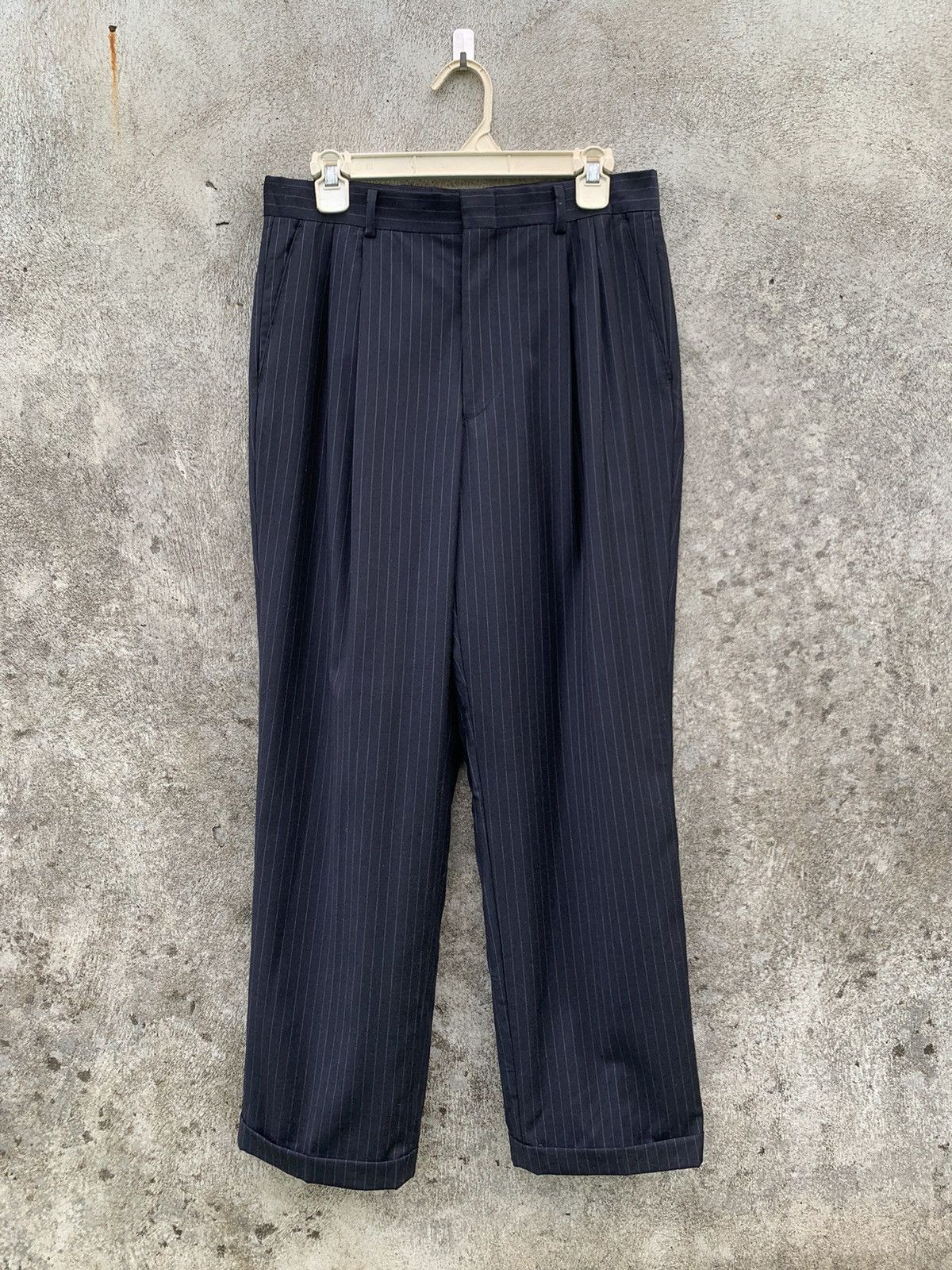 image of Y2K Balmain Stripe Black Formal Trouser in Black Stripes, Men's (Size 29)