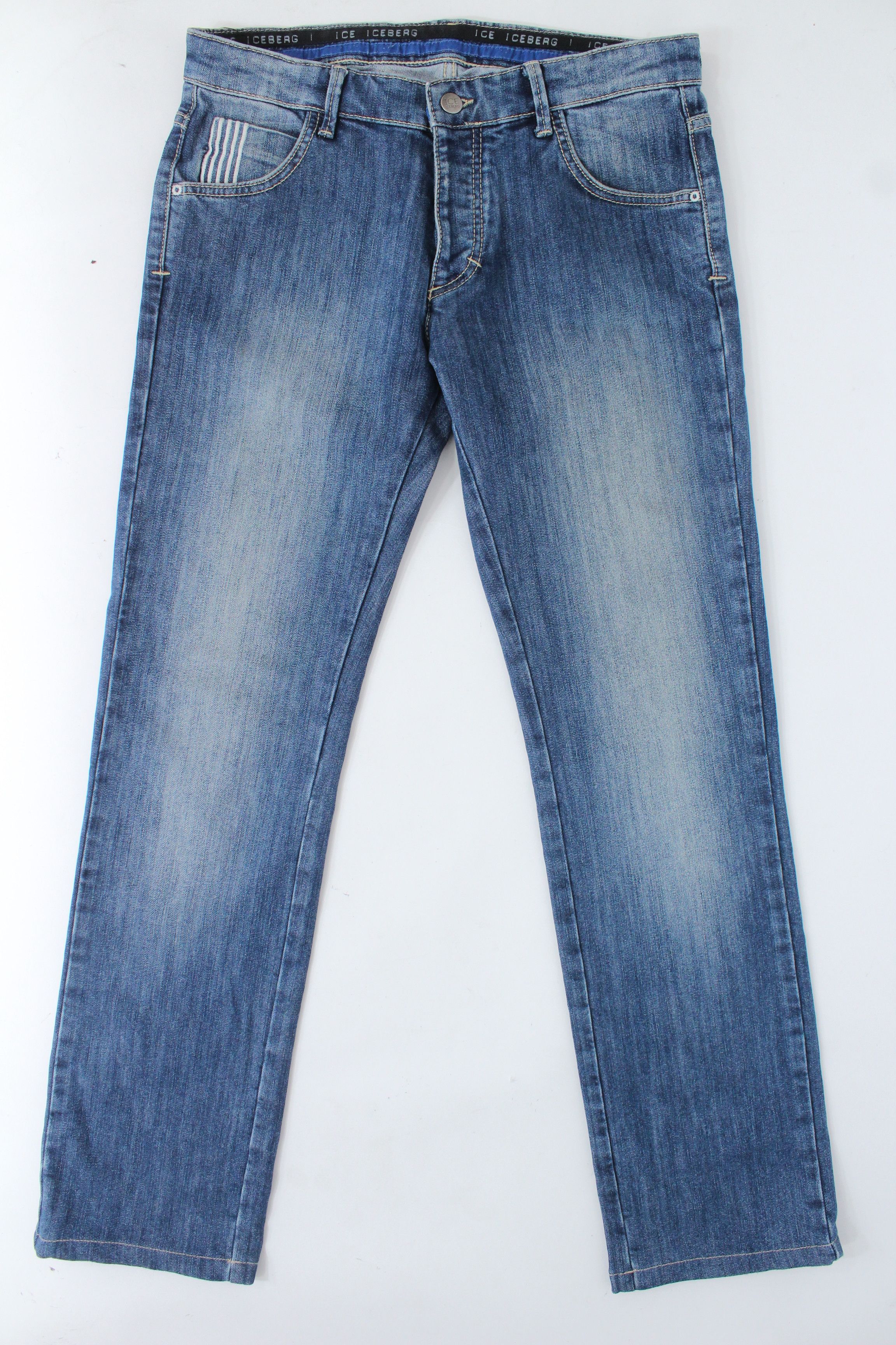 Iceberg Iceberg Indoor Big Logo Blue Distressed Denim Jeans Size 31 Size US 31 - 5 Thumbnail