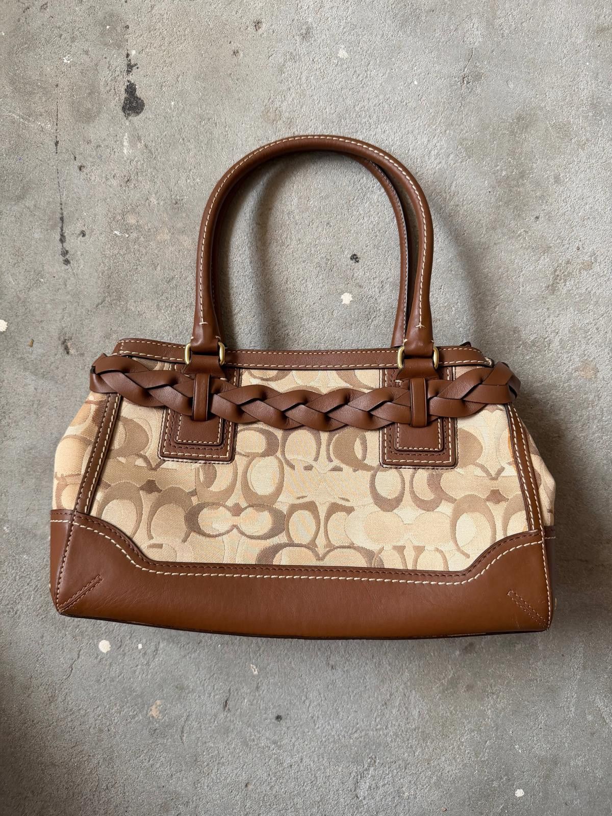 Coach Coach Signature Hampton Clip Shoulder Bag Beige/Brown Size ONE SIZE - 7 Thumbnail